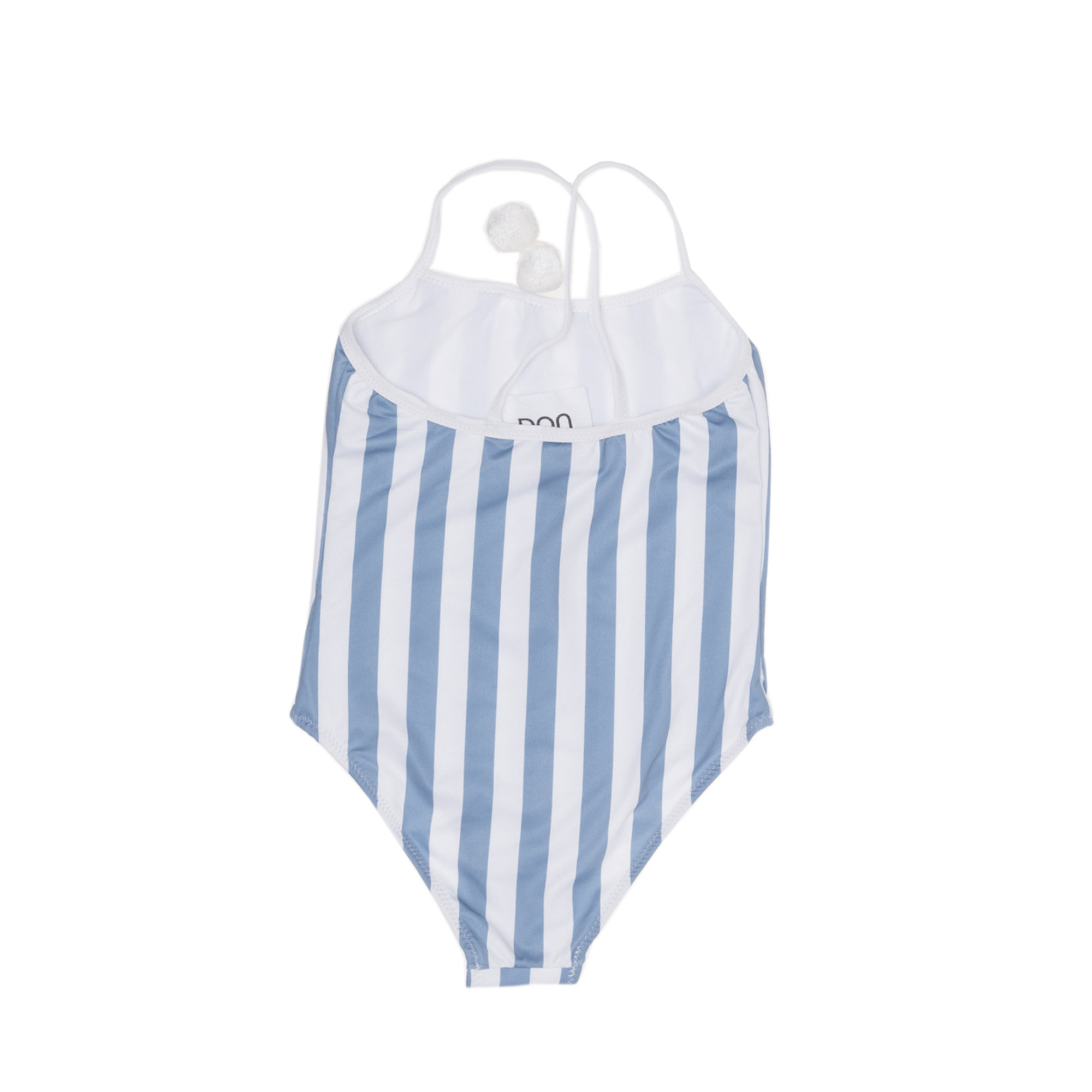 Costume intero bimba a righe bianche e azzurre DOUUOD vista1