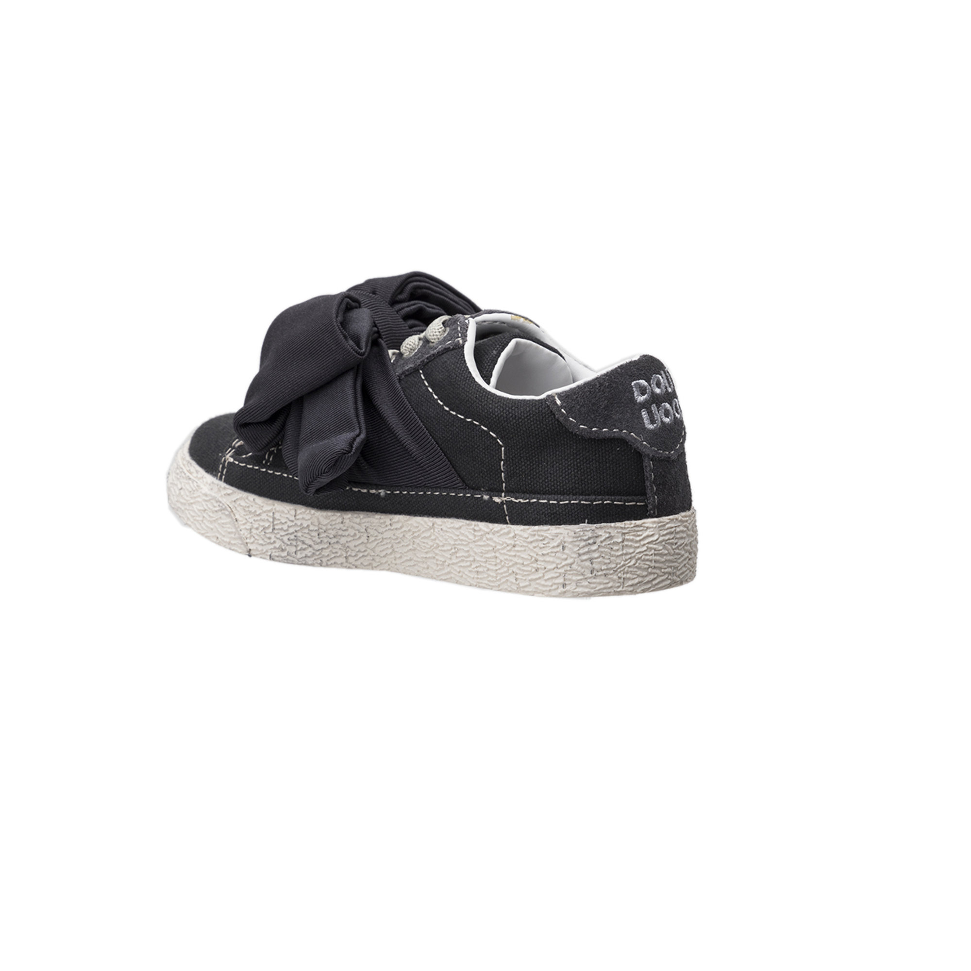 Sneakers bimba in canvas grigio con fiocco DOUUOD vista2