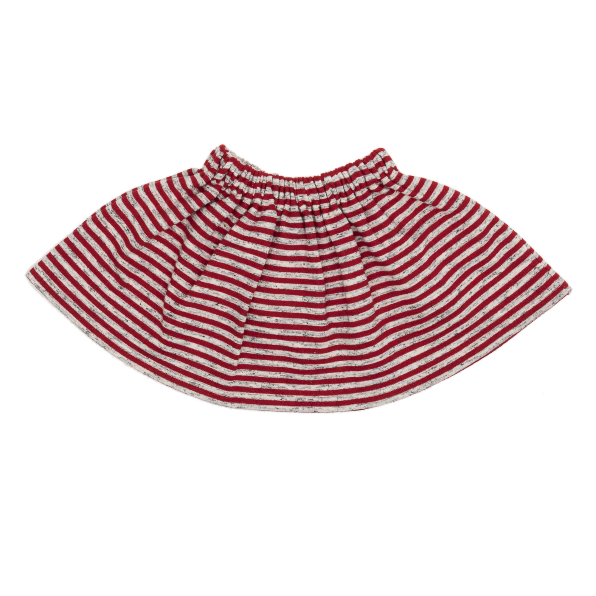 Gonna a righe rosse e grigie con elastico in vita TOURISTE vista2
