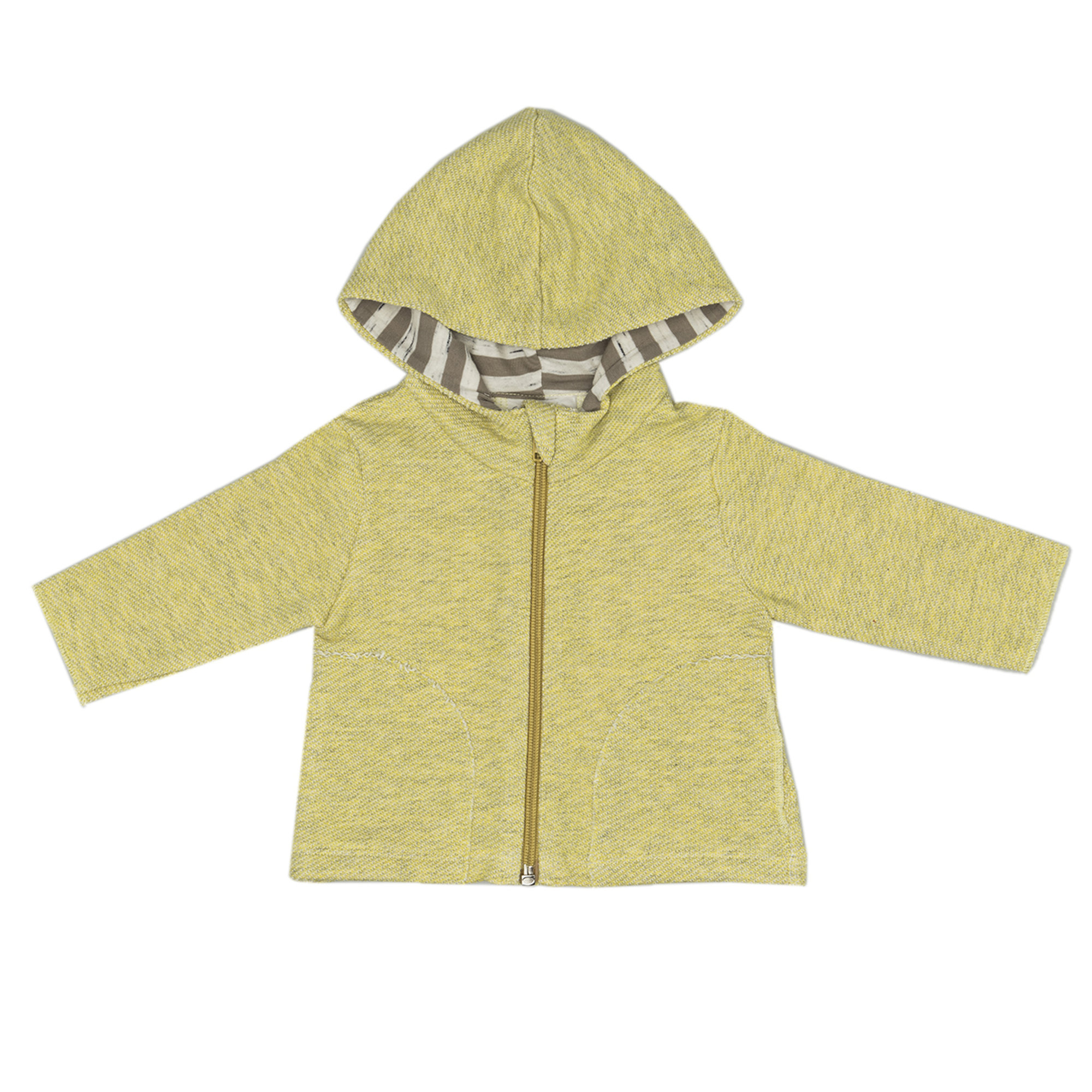 Maglia con zip e cappuccio giallo melange FRUGOO vista0