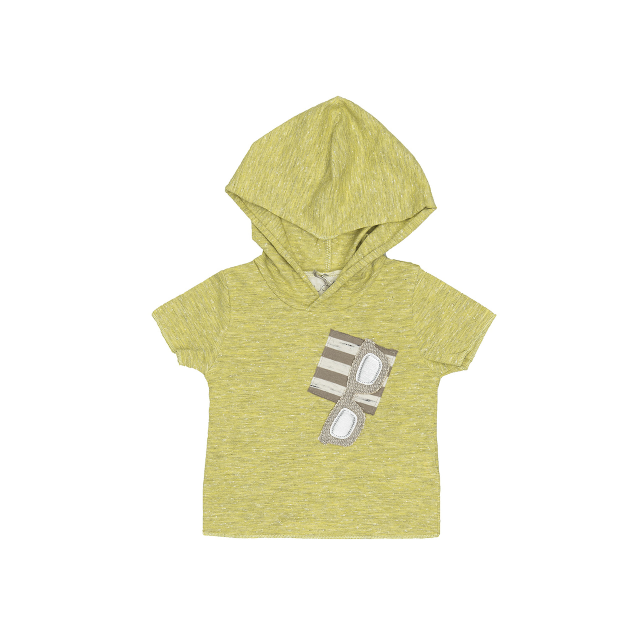 T-shirt con cappuccio giallo lime FRUGOO vista0