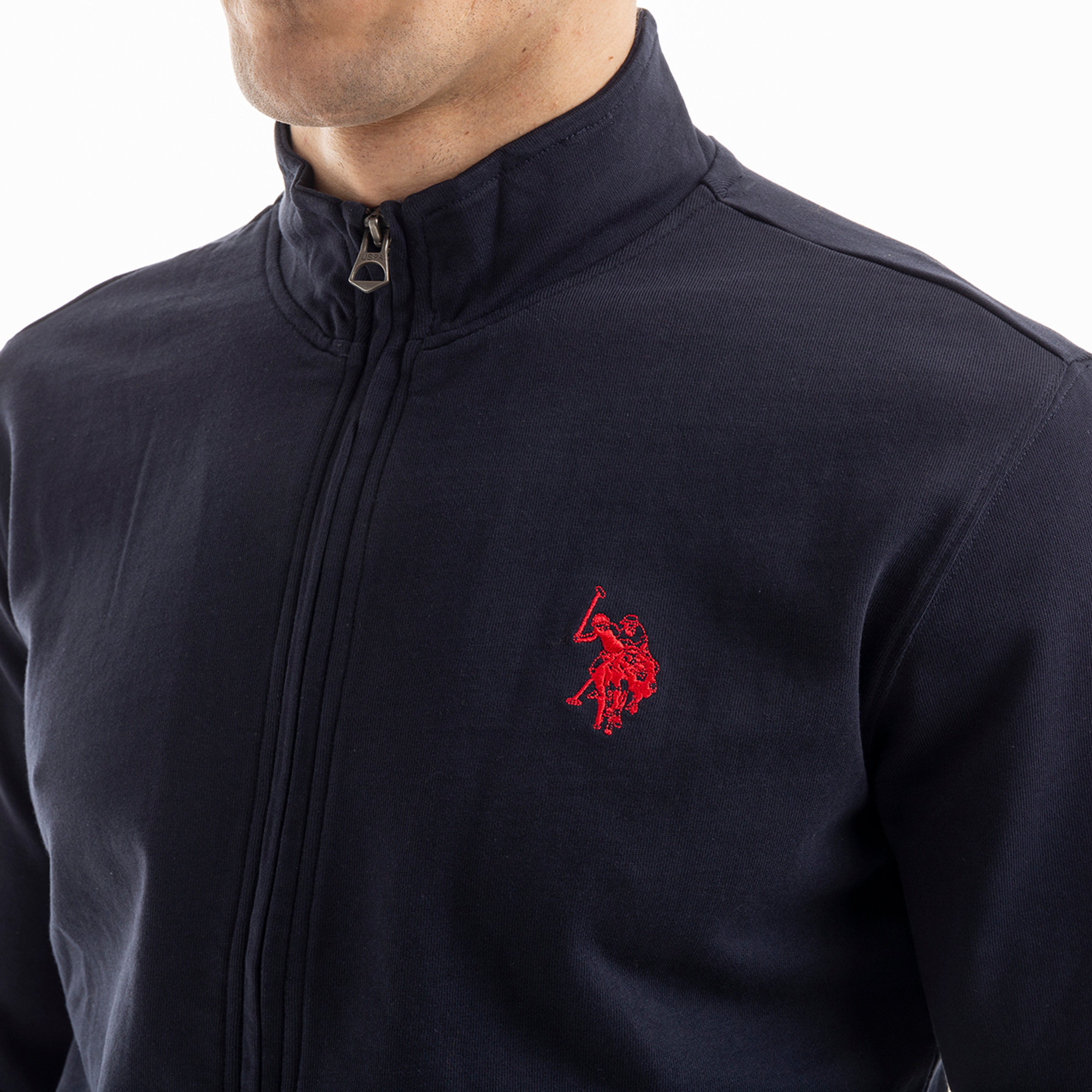 Felpa con collo alto blu notte U.S. Polo  vista3