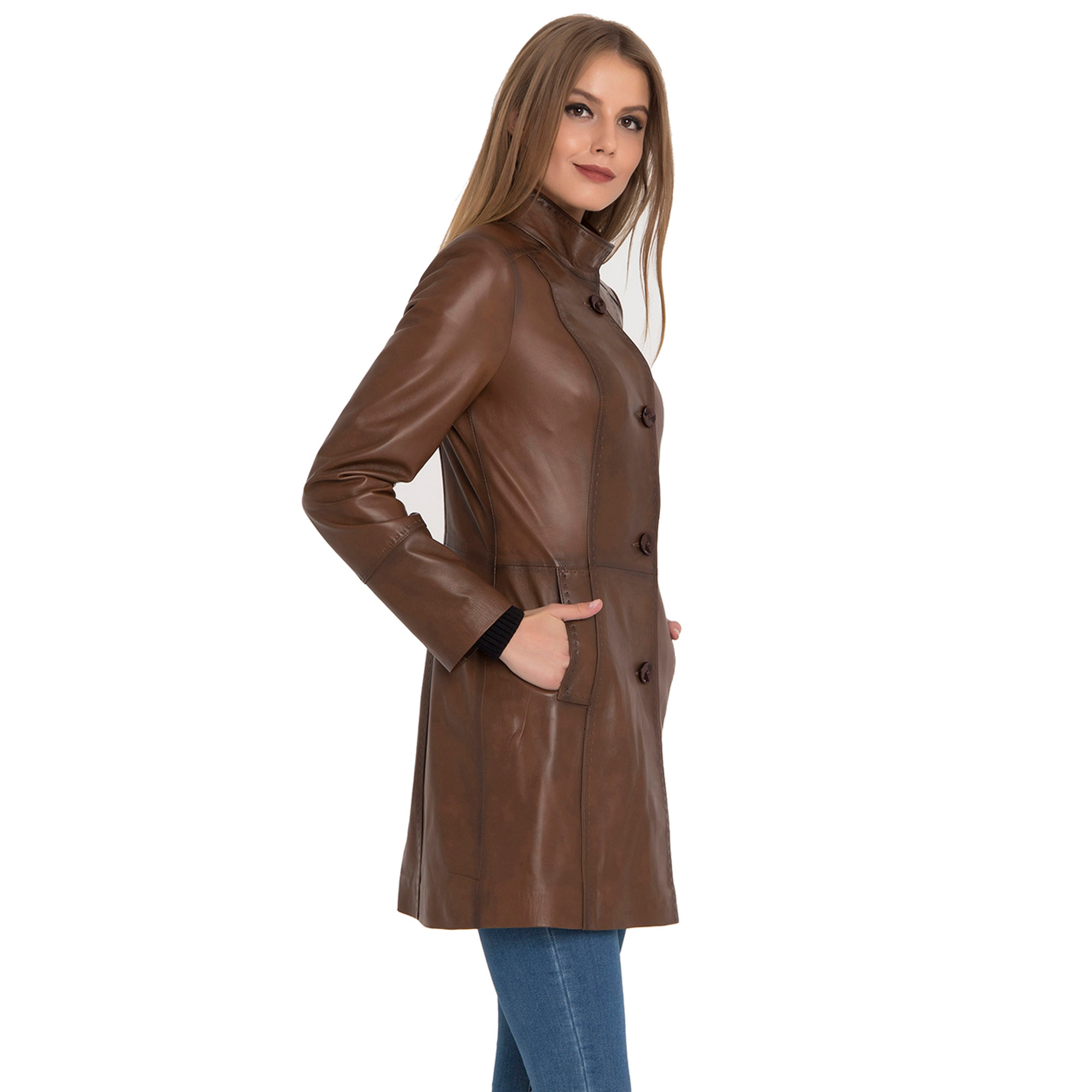 Cappotto svasato marrone Iparelde vista1