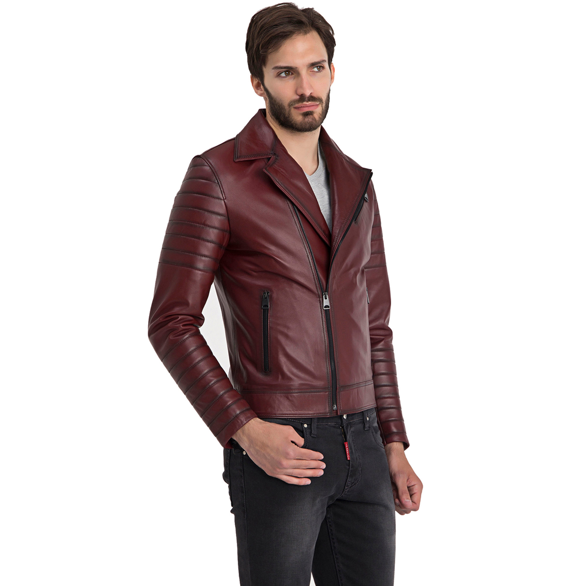 Giubbotto biker bordeaux Iparelde vista2