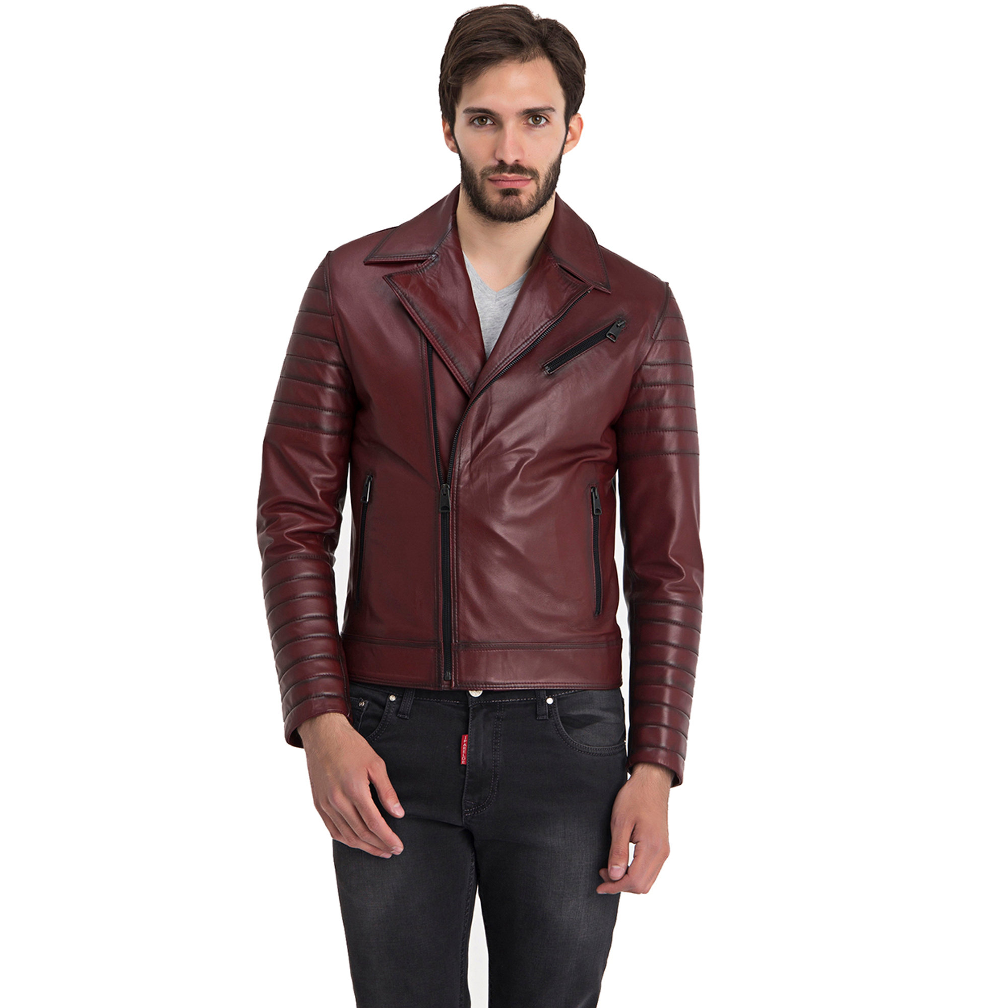 Giubbotto biker bordeaux Iparelde vista4