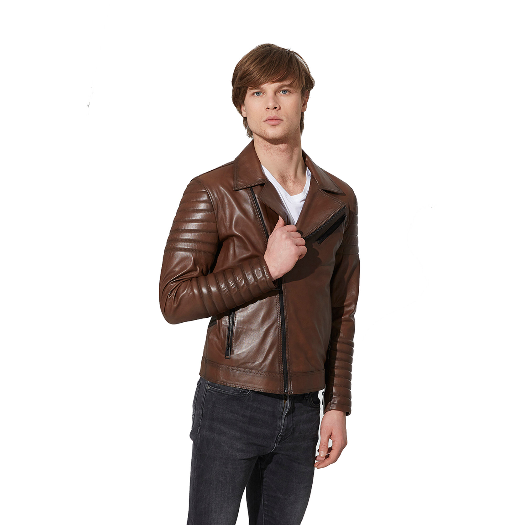 Giubbotto biker marrone Iparelde vista0