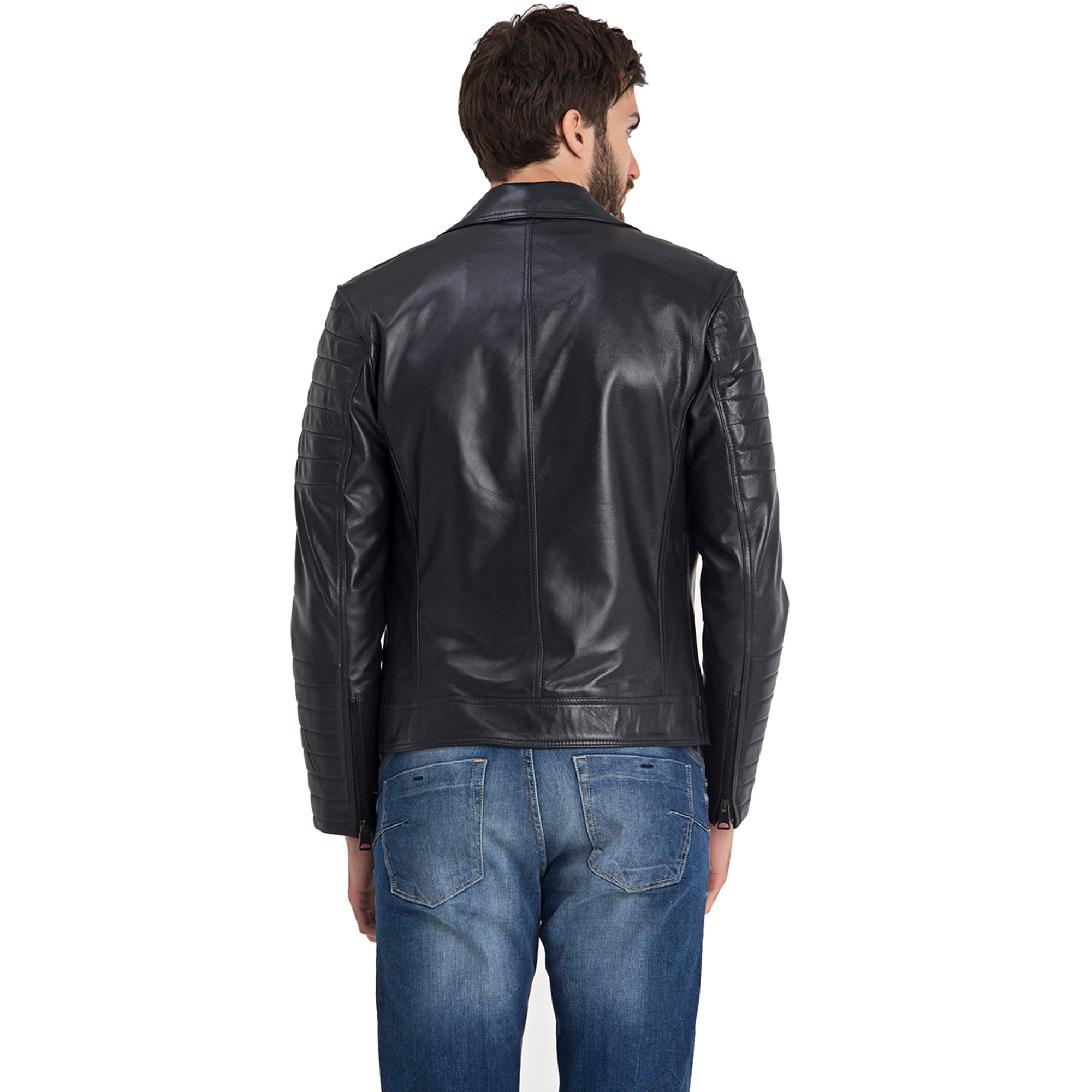 Giubbotto biker blu scuro Iparelde vista3