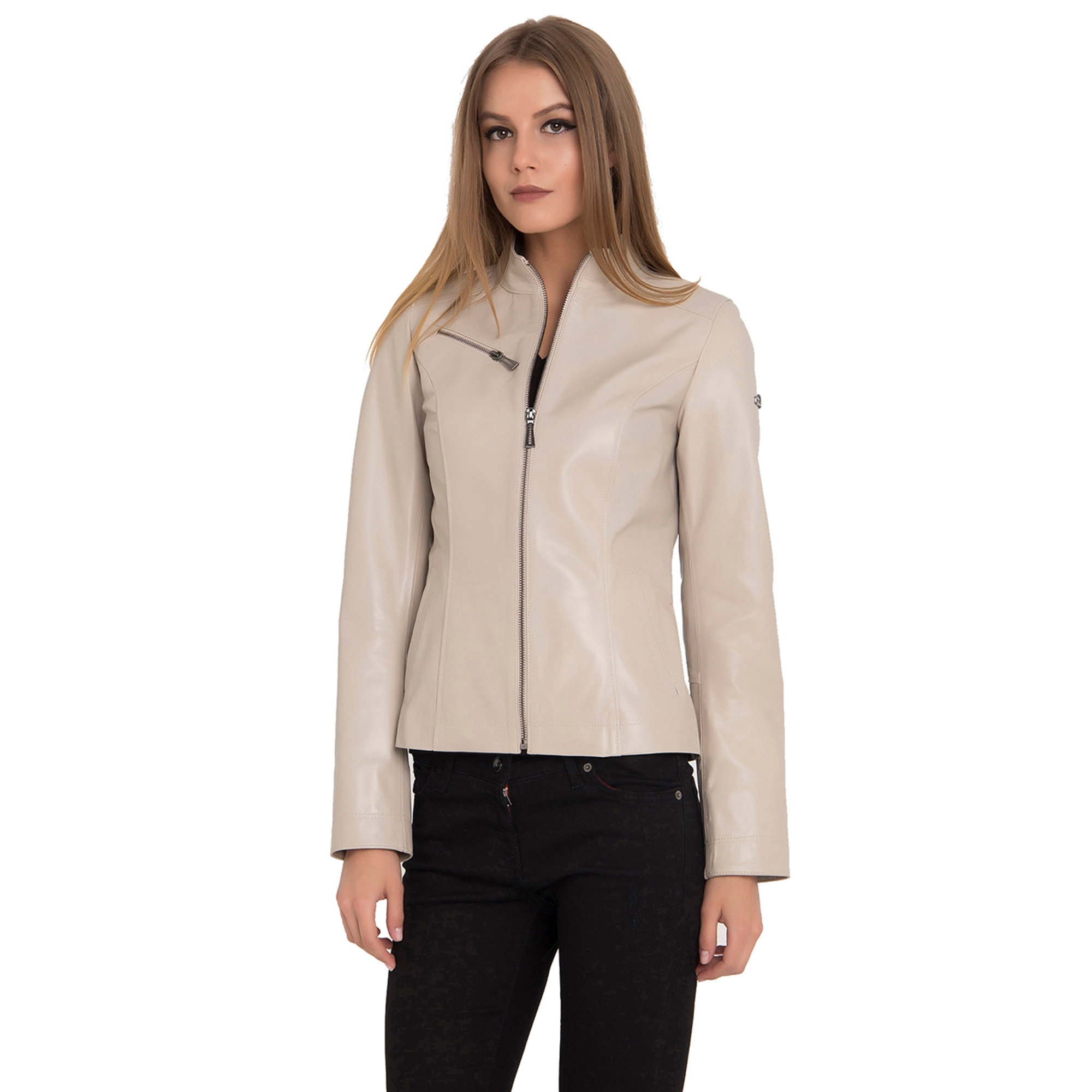 Giacca con dettaglio tasca laterale beige Iparelde vista2