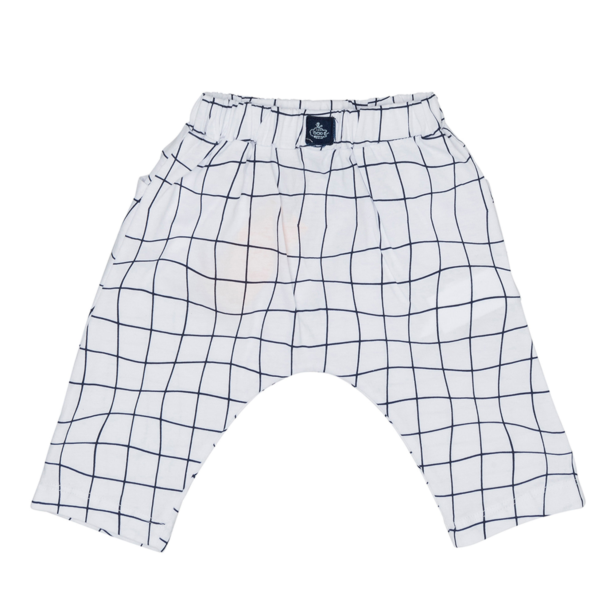 Pantaloni in cotone a quadri bianchi e neri Yellowsub vista2