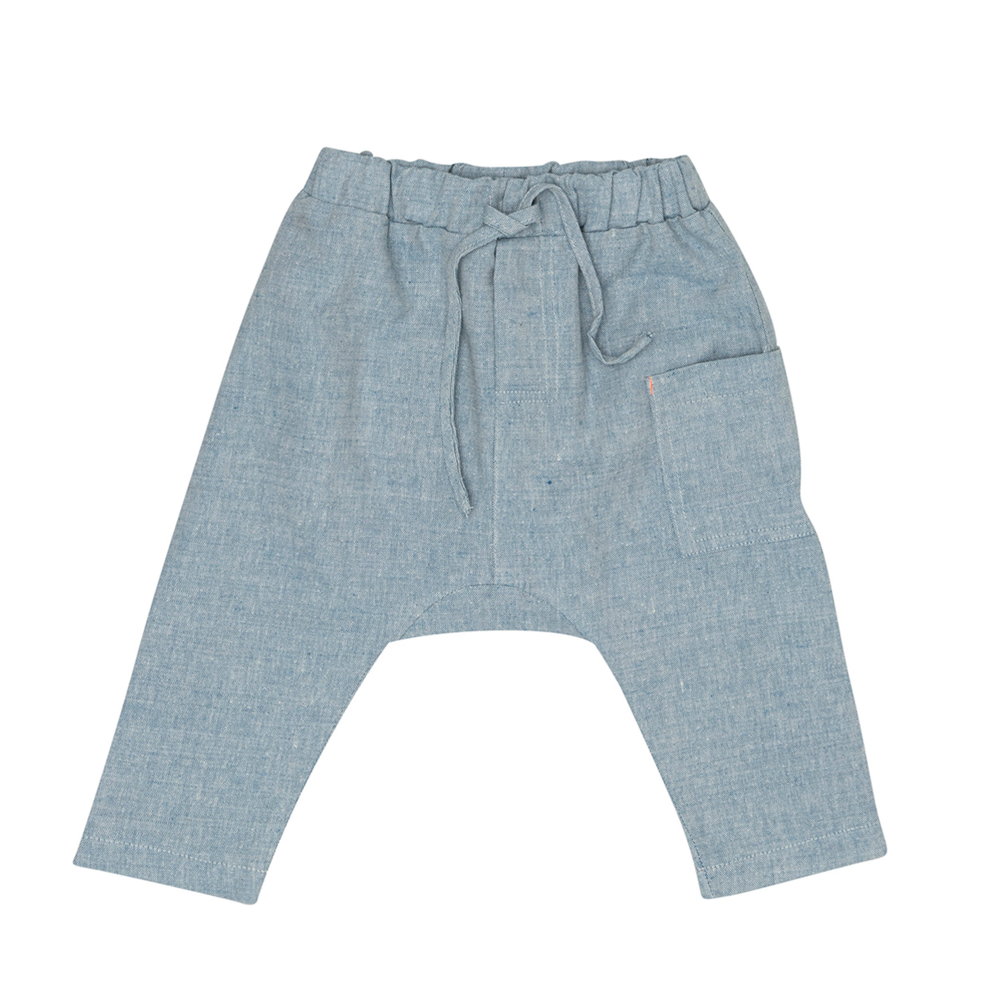 Pantalone lungo in cotone azzurri con tasca laterale Yellowsub vista0