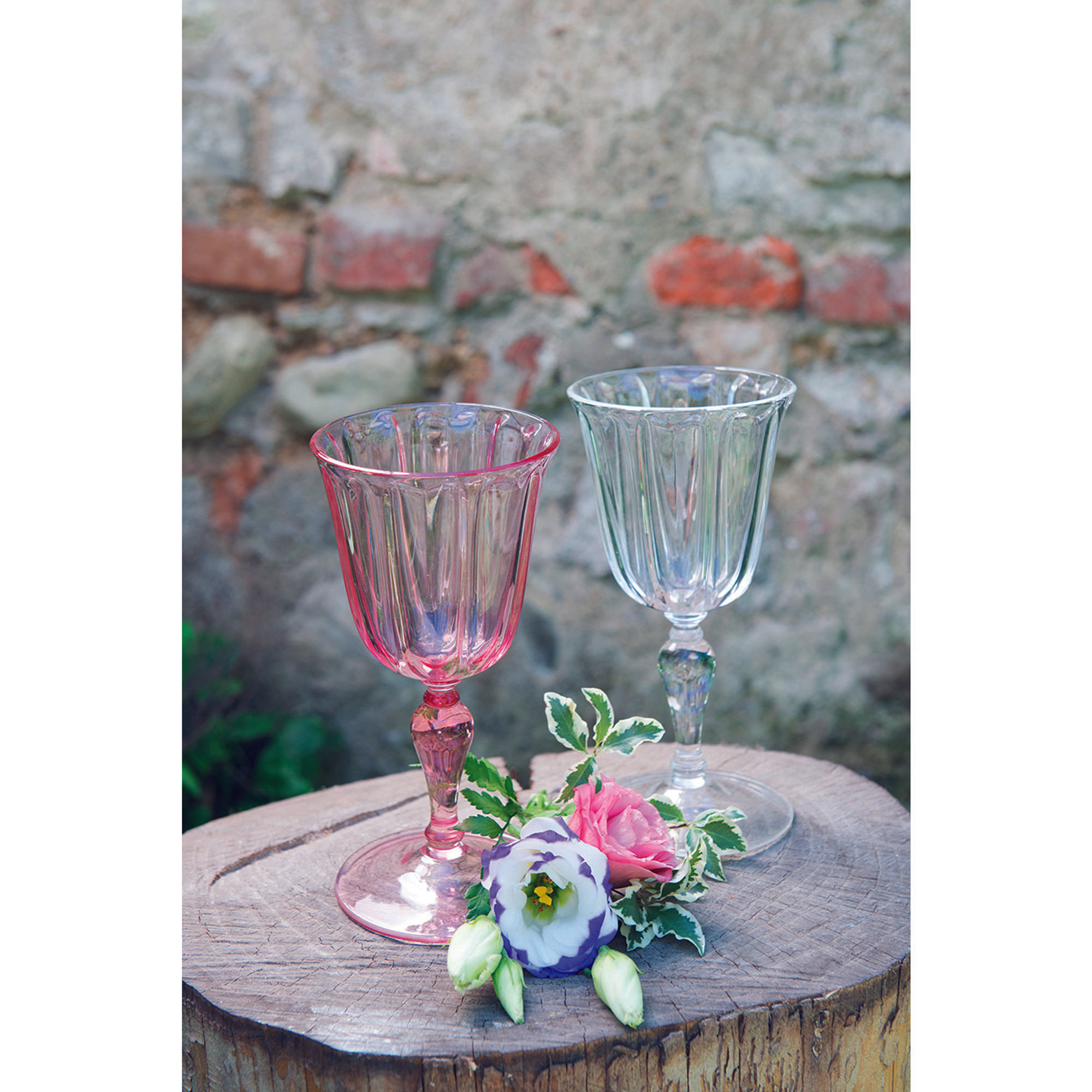 Set da 6 calici Country Chic cl.25, rosa La tavola di primavera vista1