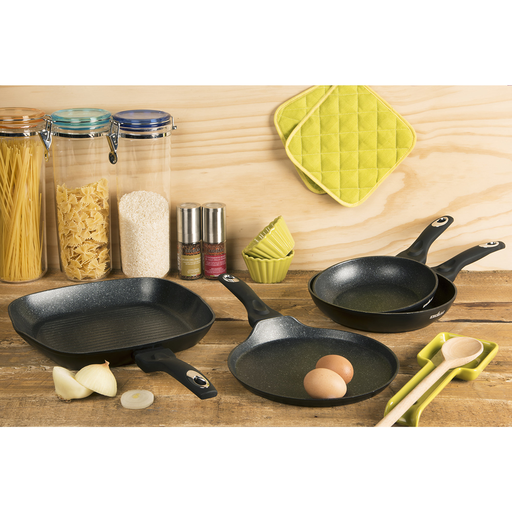 Set 3 padelle Ecoenergy, nero effetto pietra La tavola di primavera vista3