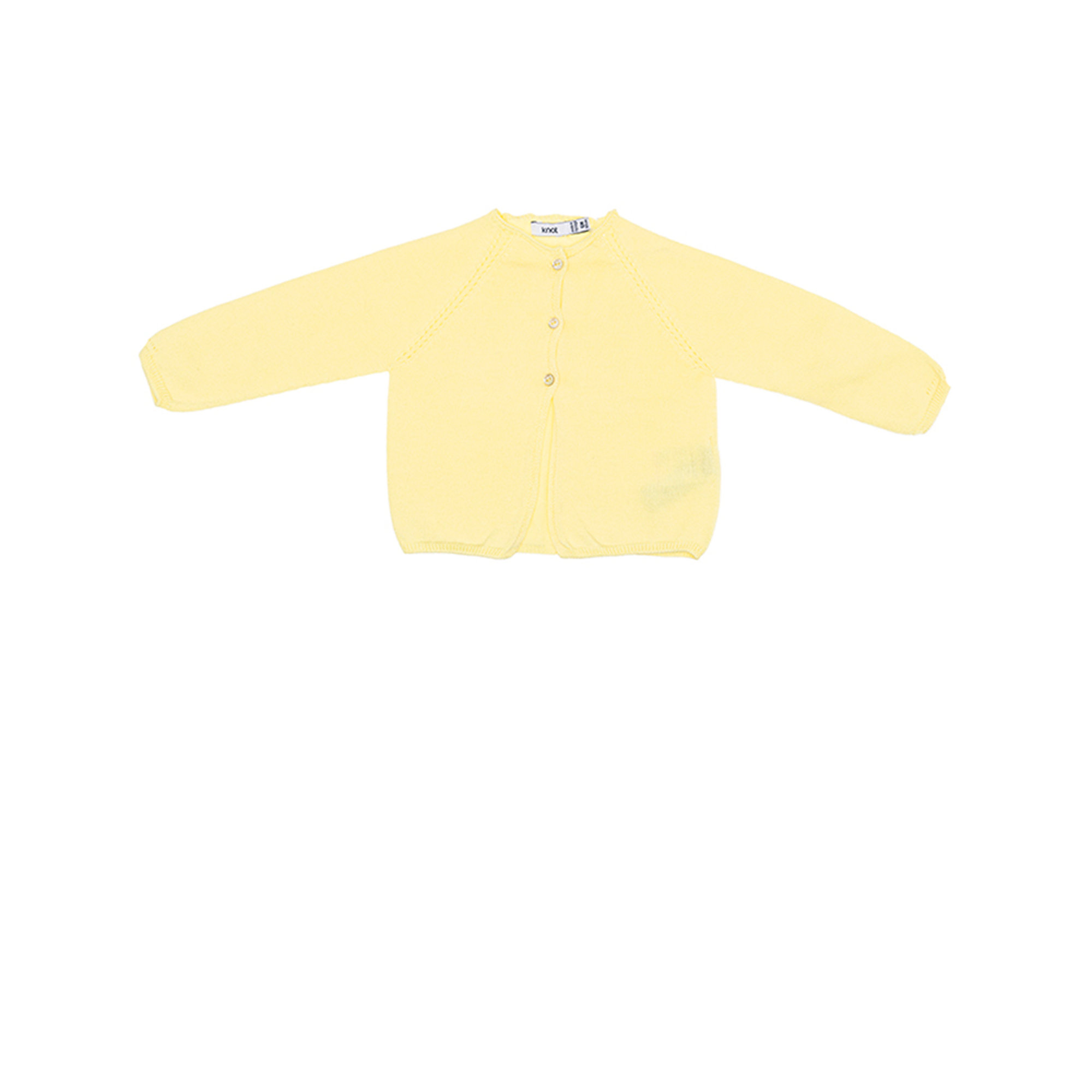 Cardigan in cotone smacchinato giallo KNOT vista0