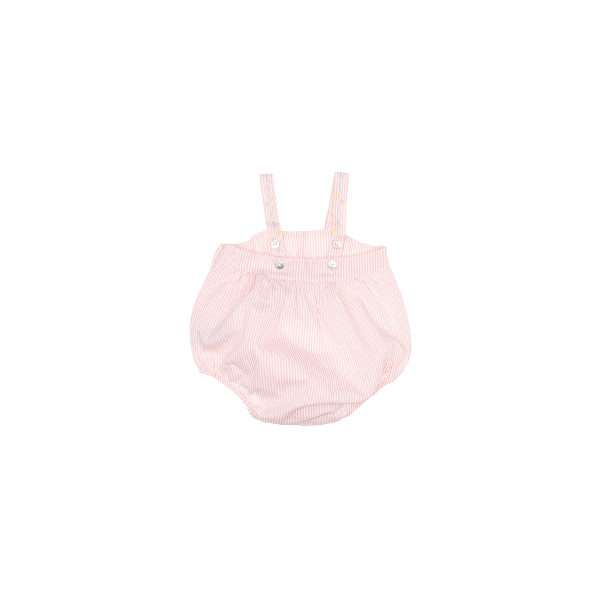 Pagliaccetto a righe bianche e rosa KNOT vista1