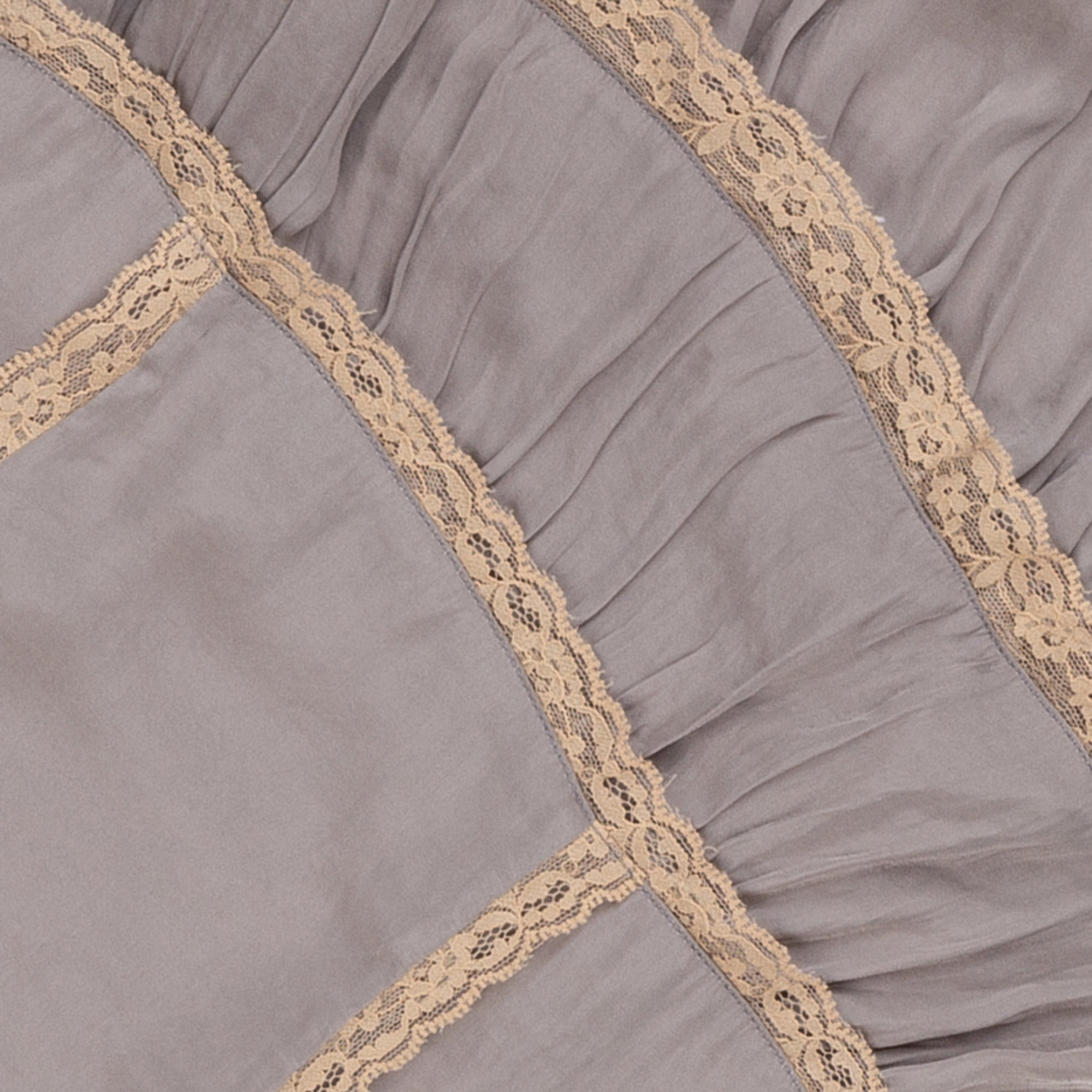 Abito lungo grigio con pizzo beige CAFFè D'ORZO vista2