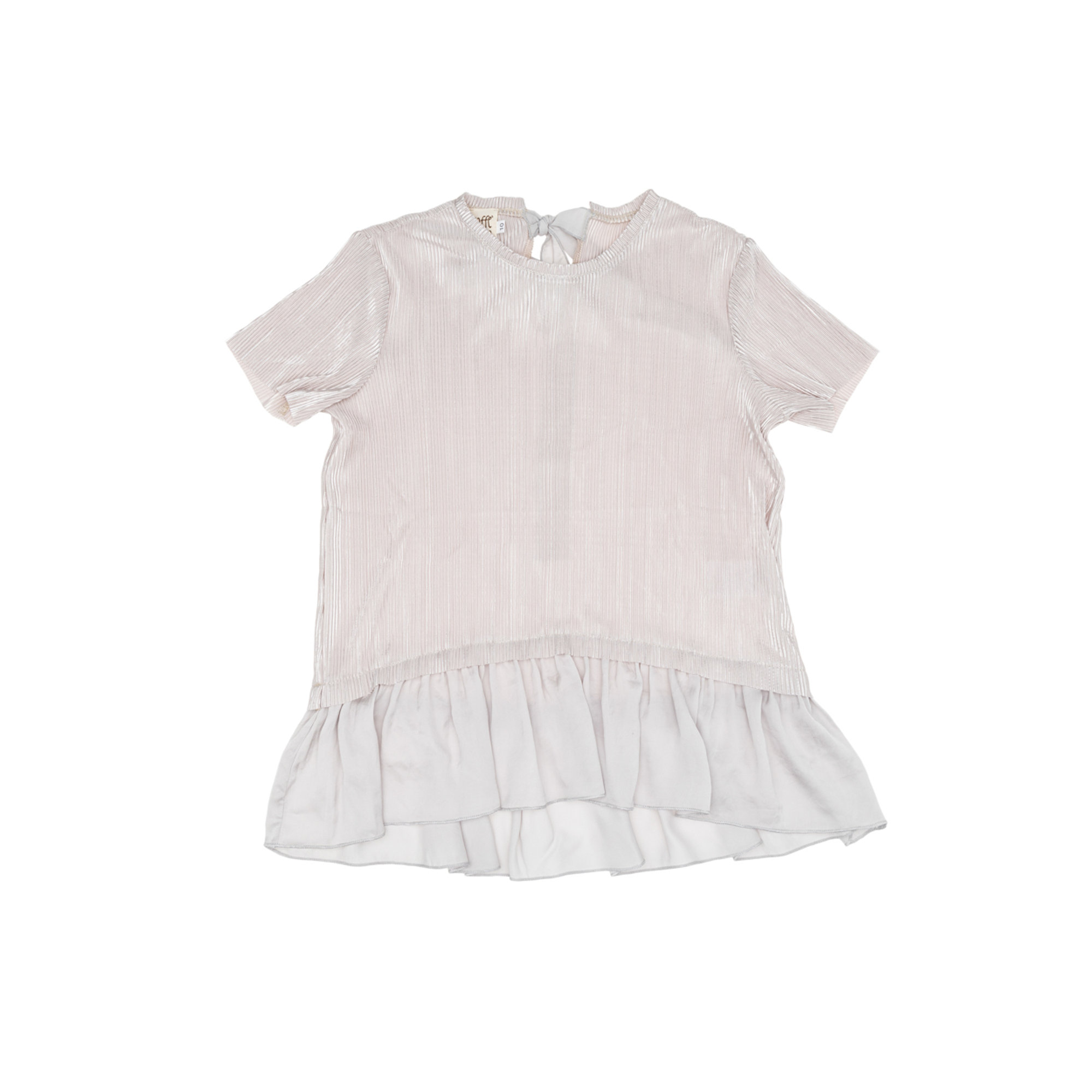 Blusa plisse rosa e argento con dioppia frappa CAFFè D'ORZO vista0