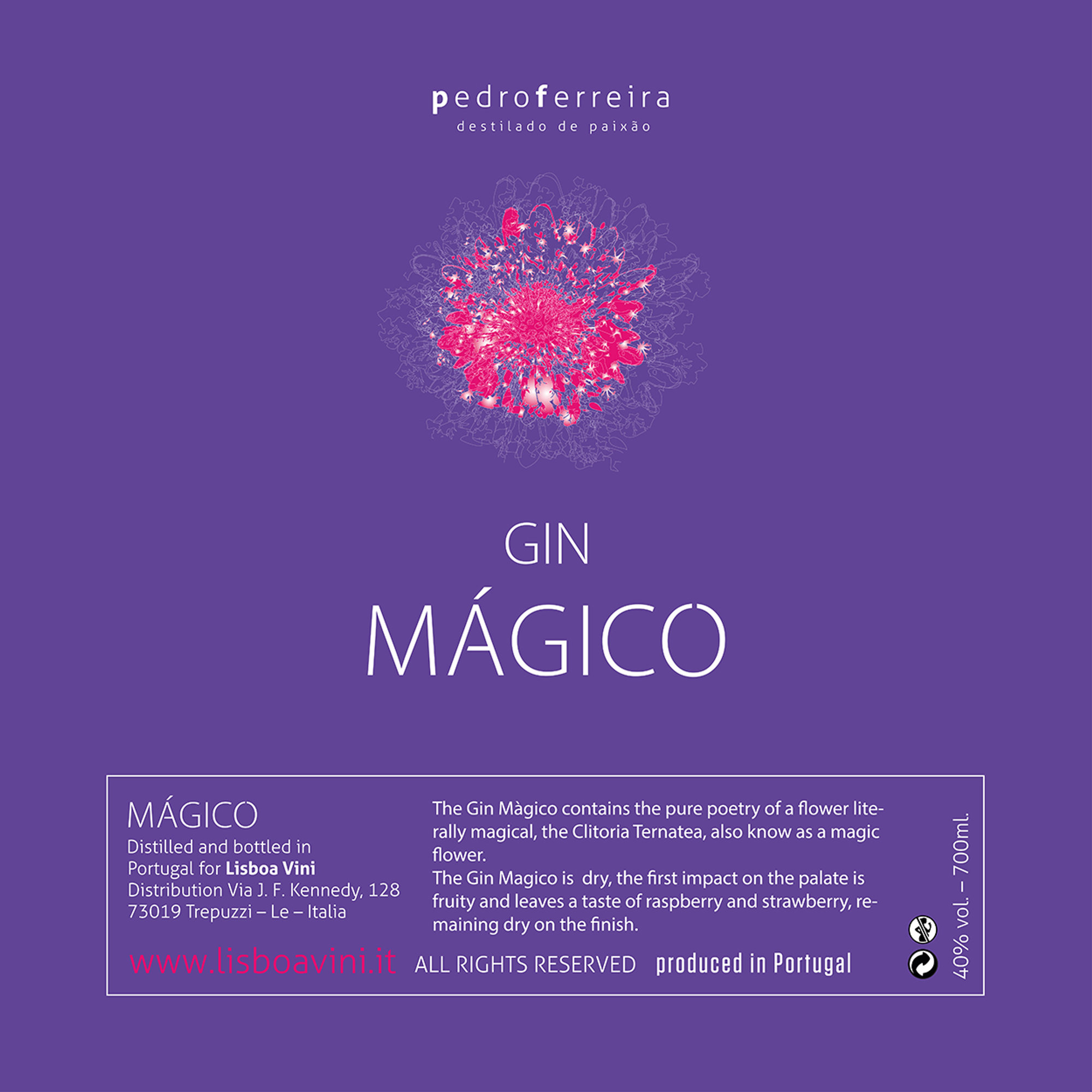 1 bottiglia - Gin Magico 70 cl Lisboa Wine & Spirits vista2