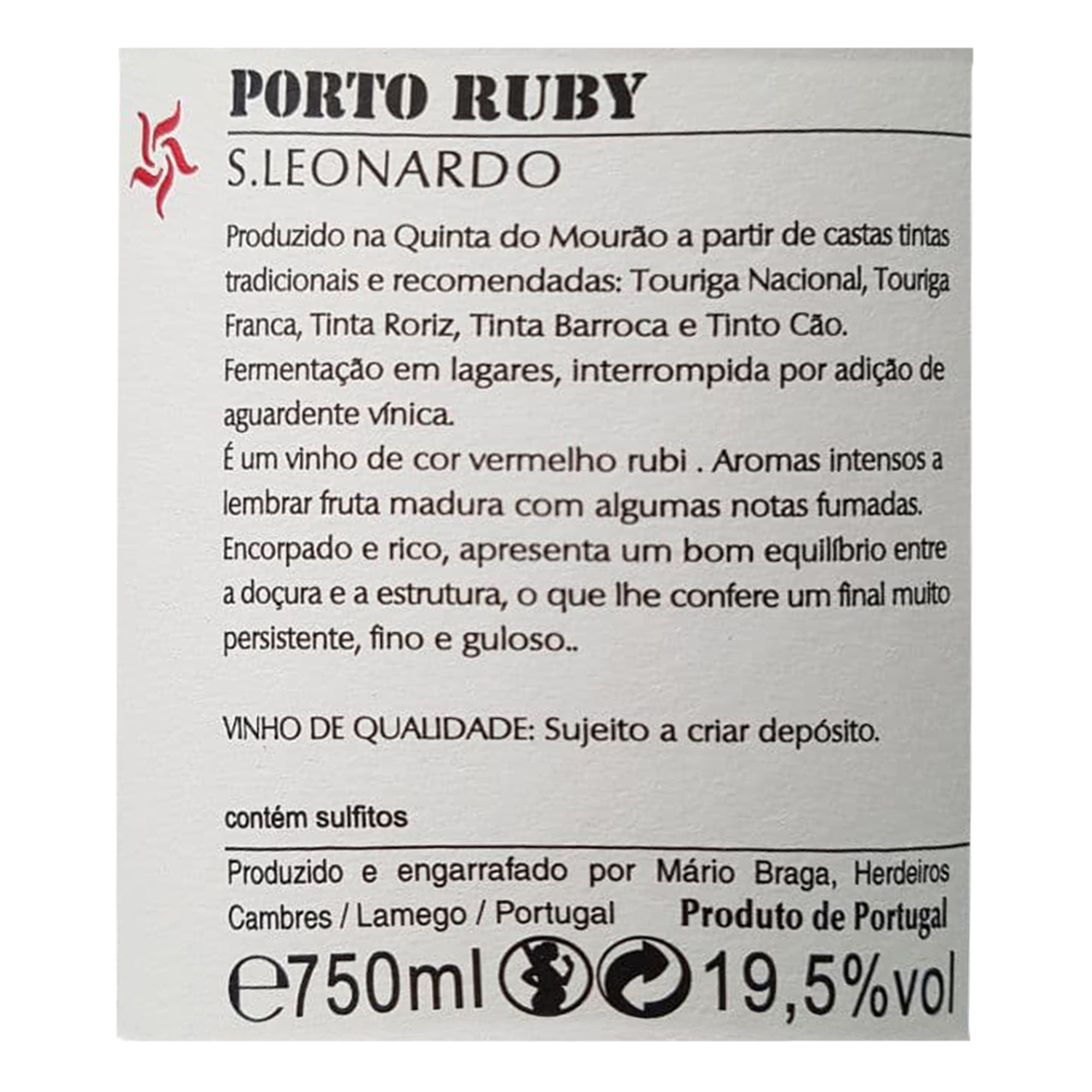 1 bottiglia - Vino Porto San Leonardo Ruby 75 cl Lisboa Wine & Spirits vista1