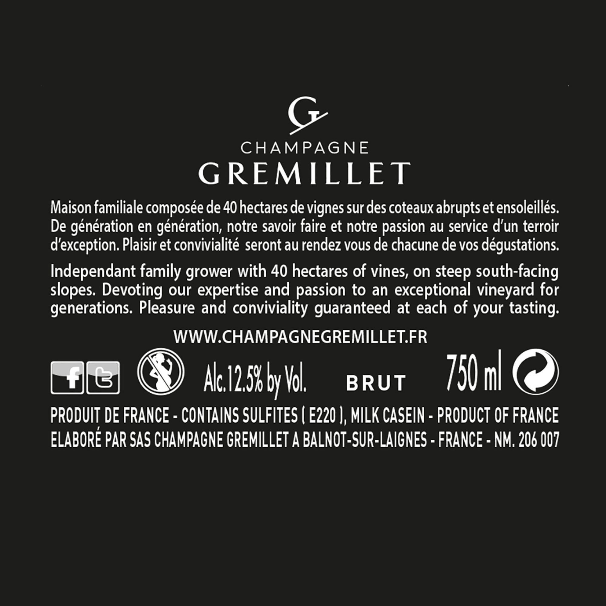 1 bottiglia - Grand Cru Champagne Gremillet vista1