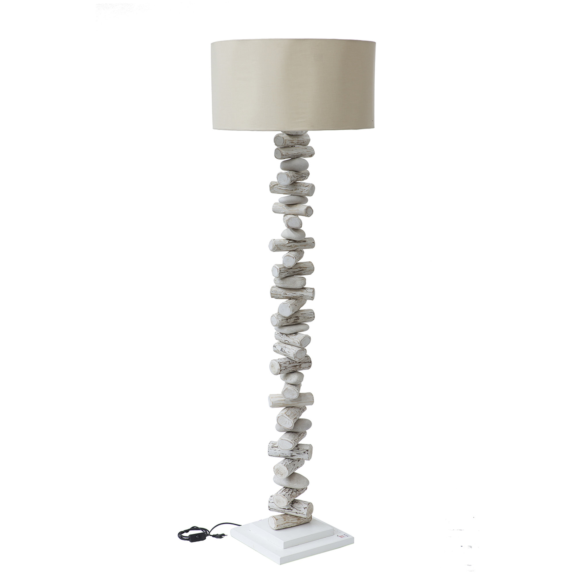 Lampada da terra con pietre Stile naturale vista0