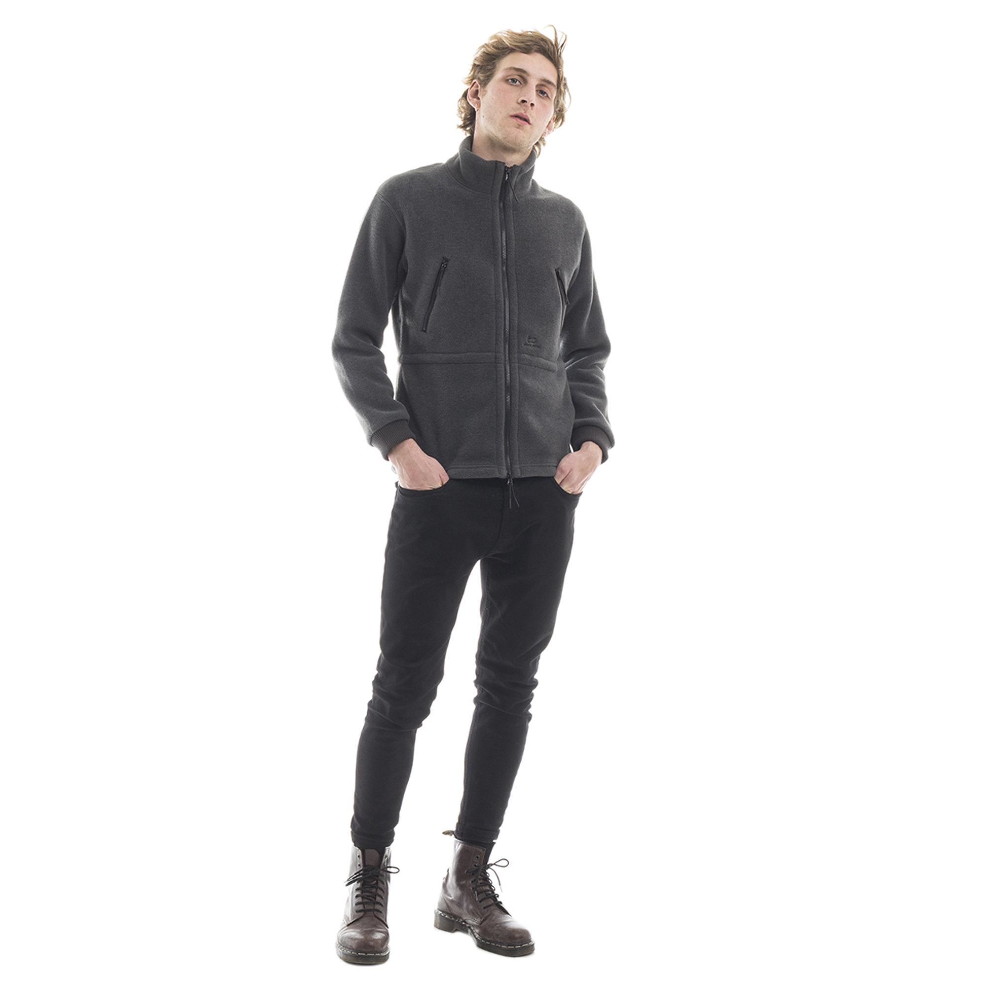 Giacca con zip Woolrich grigio scuro Woolrich vista1