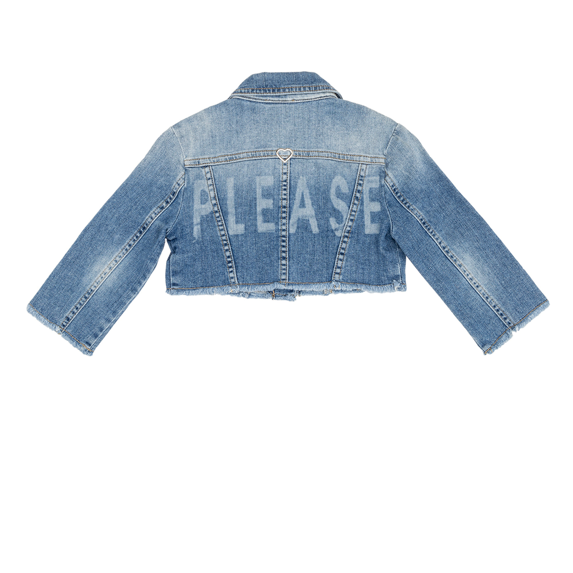 Giubbino jeans corto delavè Please  vista2