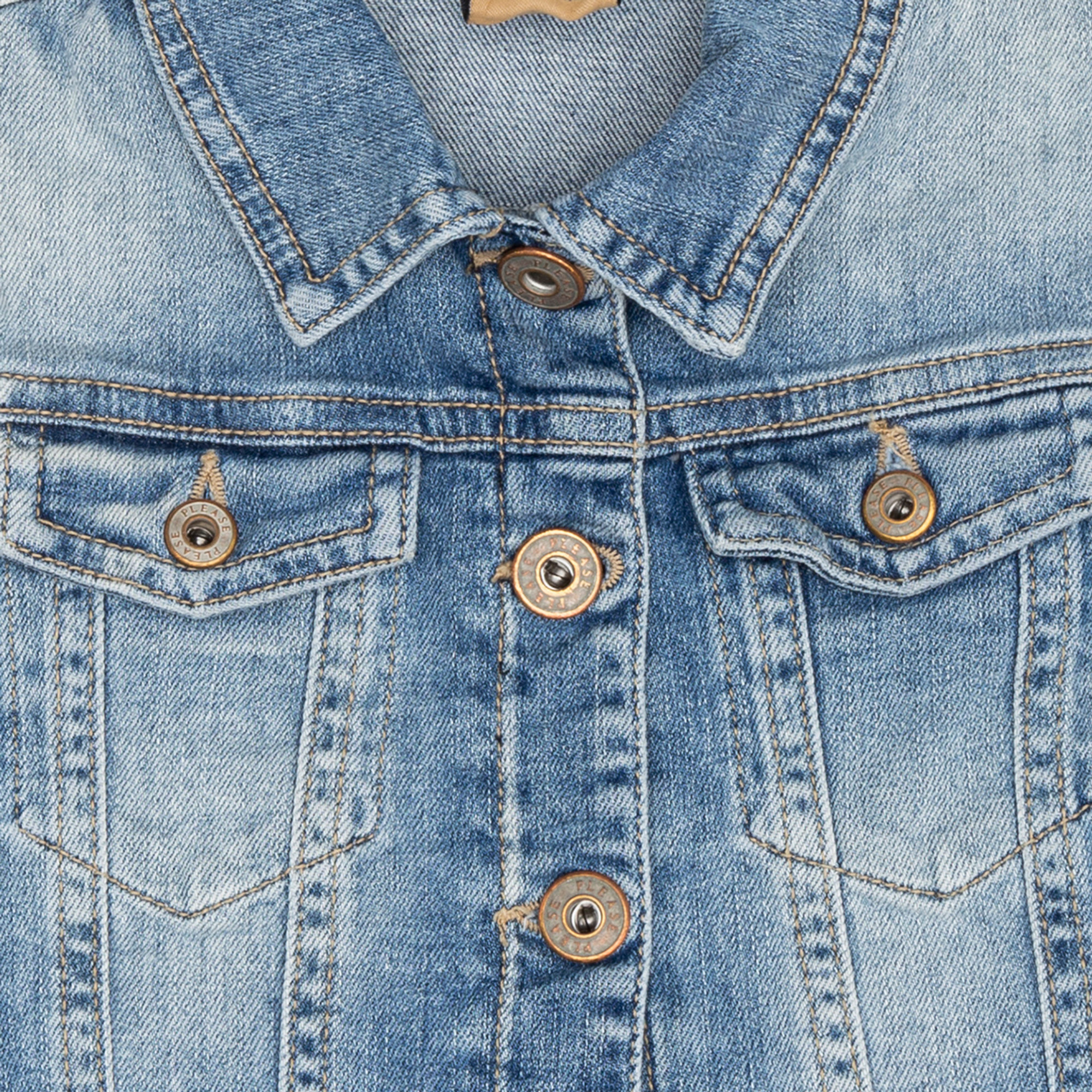 Giubbino jeans corto delavè Please  vista3