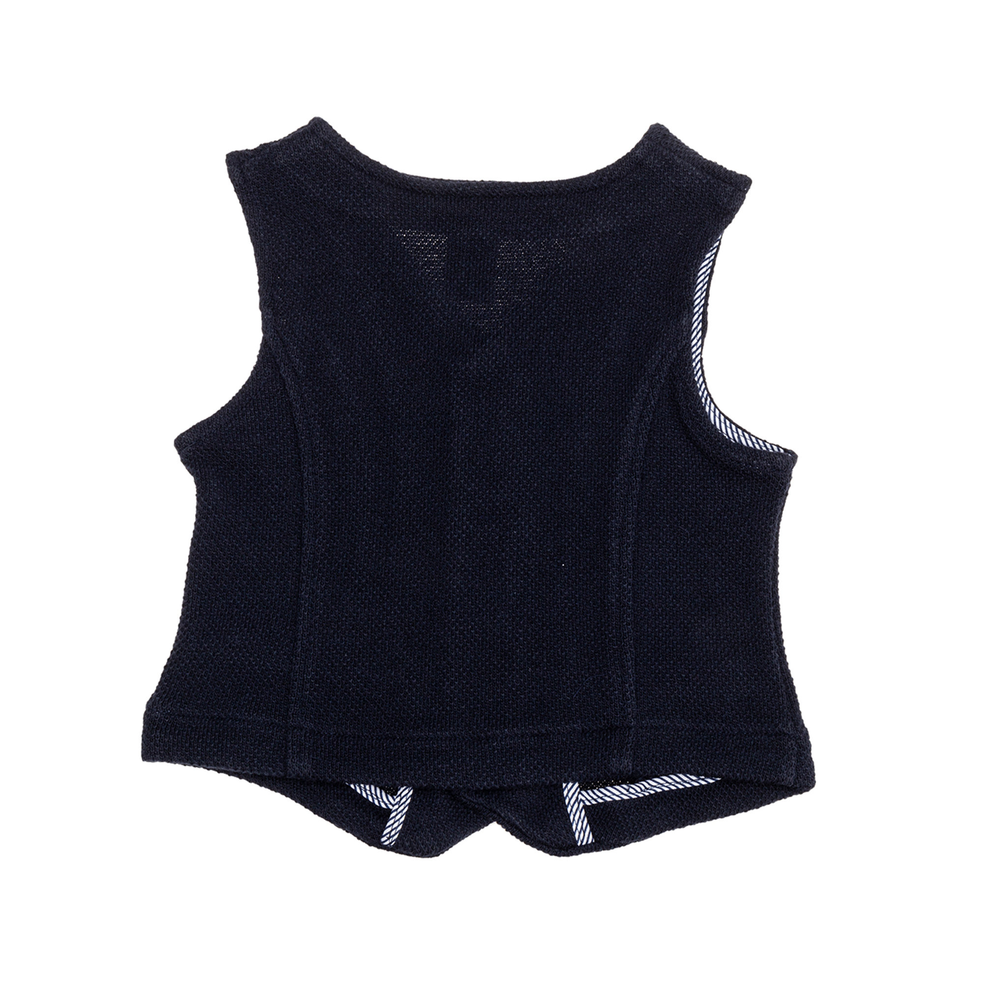 Gilet blu in cotone piquet con bottoni Please  vista1
