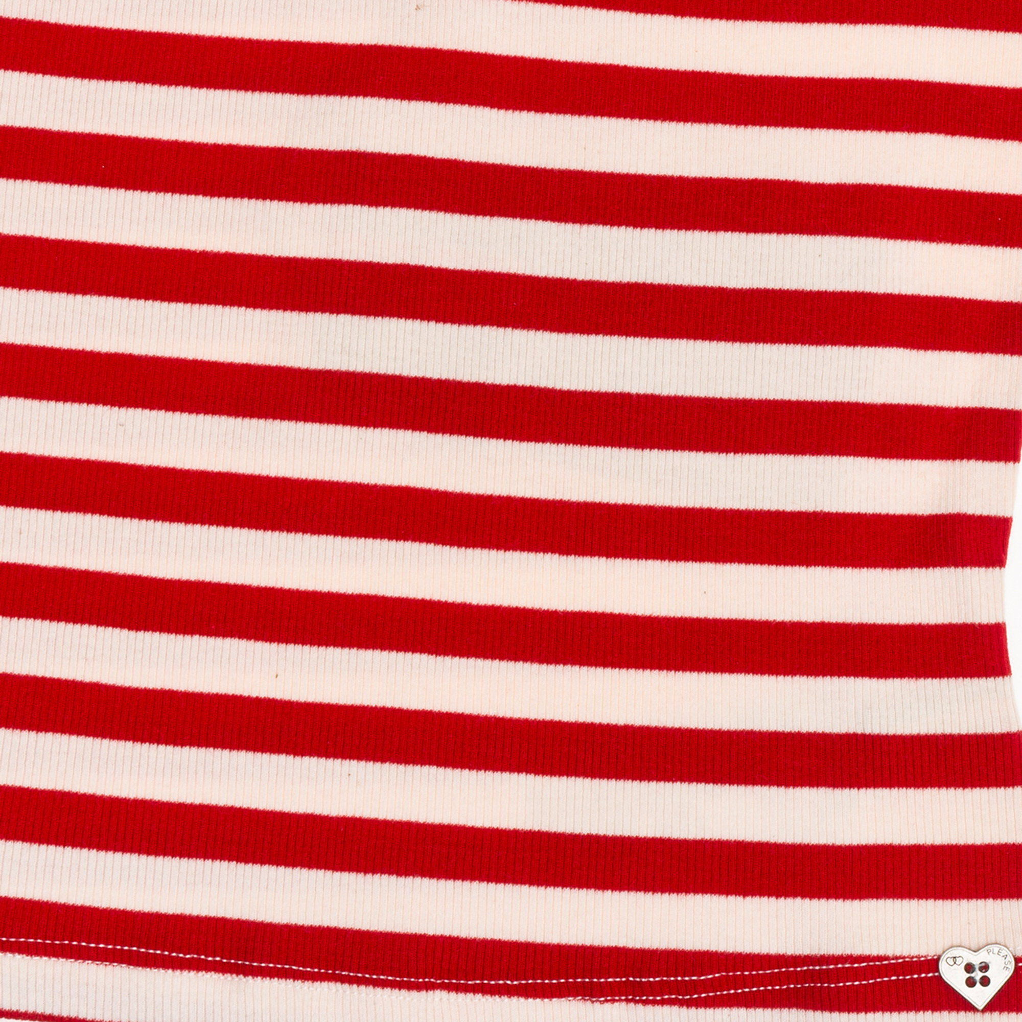 T-shirt a righe bianche e rosse Please  vista2