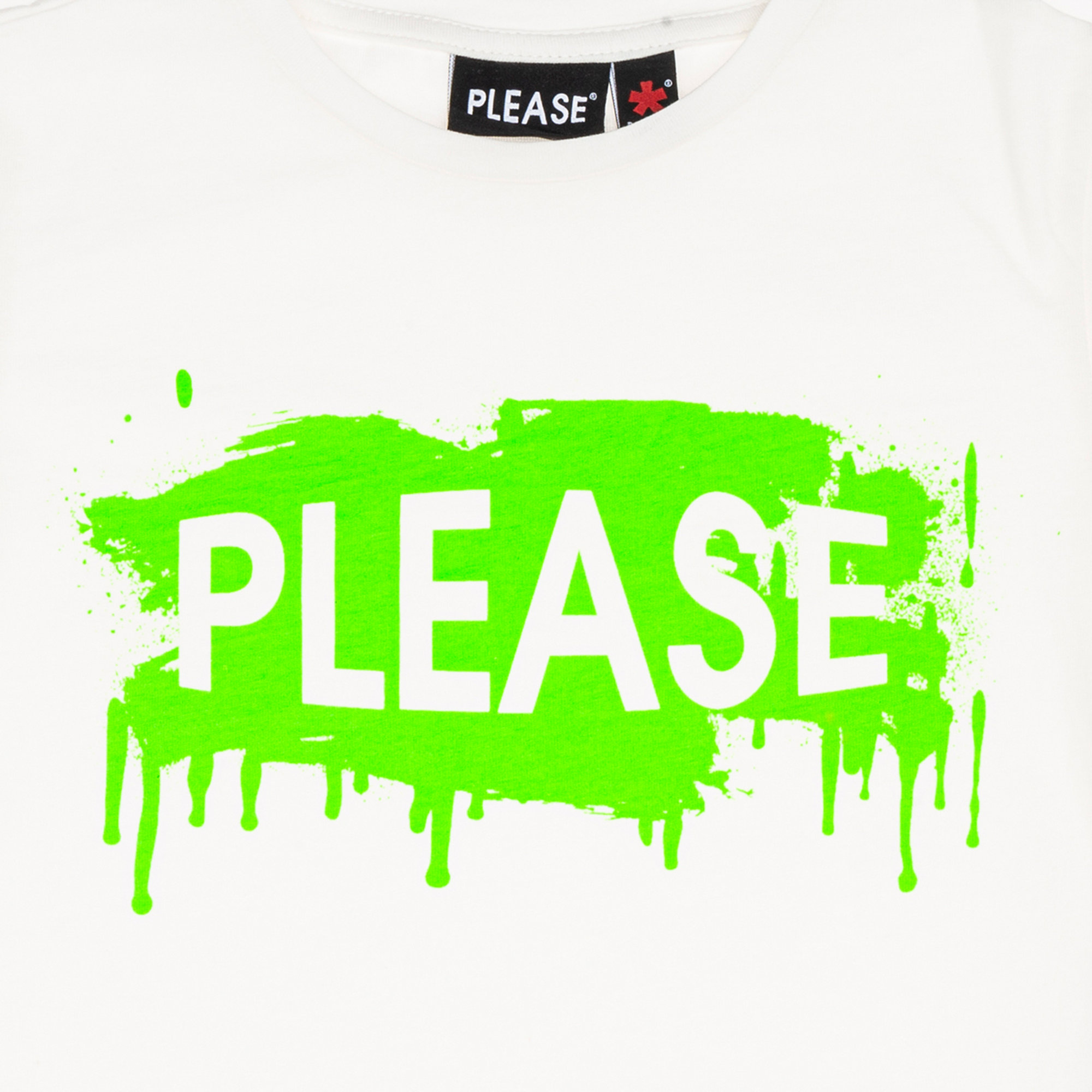 T-shirt bianca con logo Please  vista2