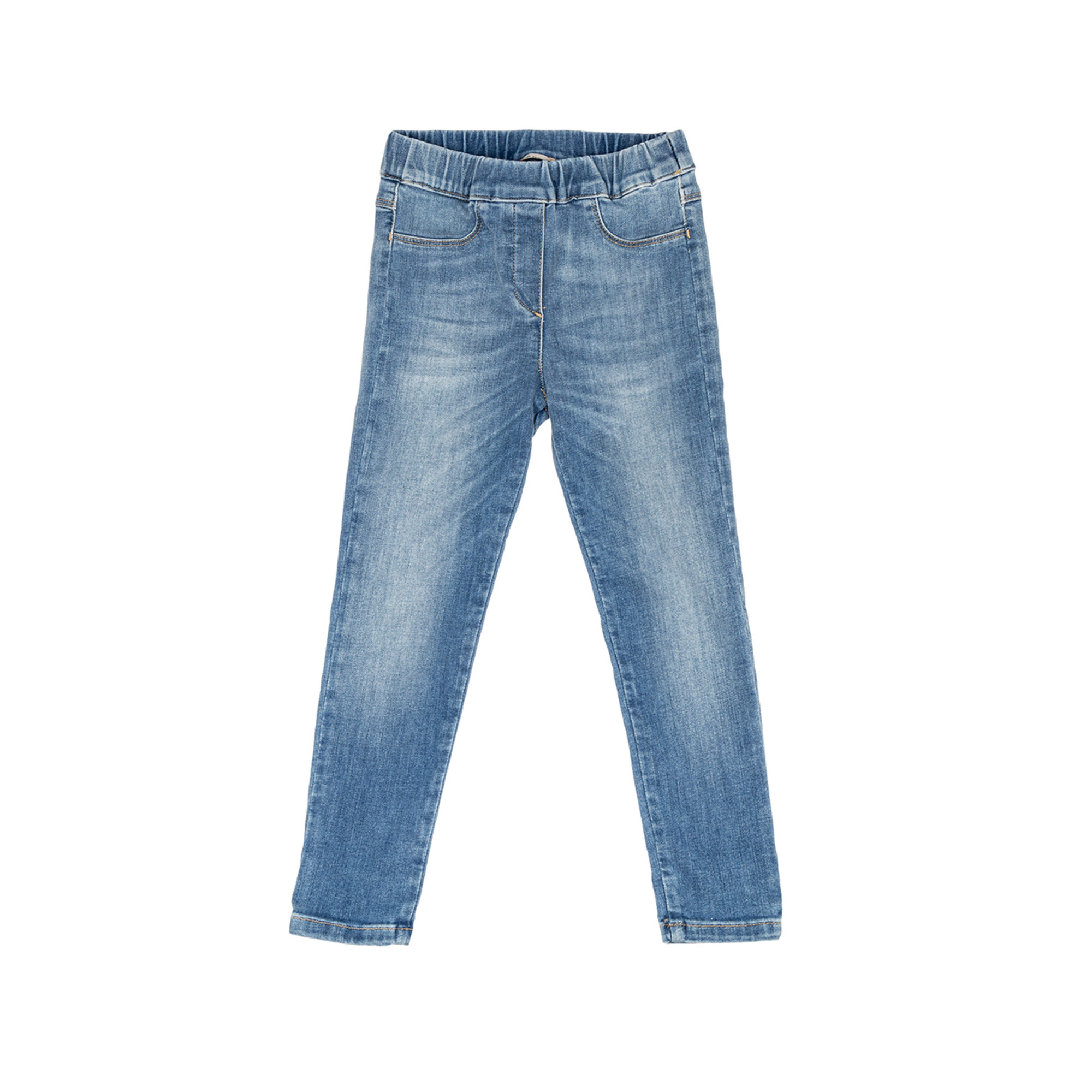 Jeans elasticizzato delavè con elastico in vita Please  vista0