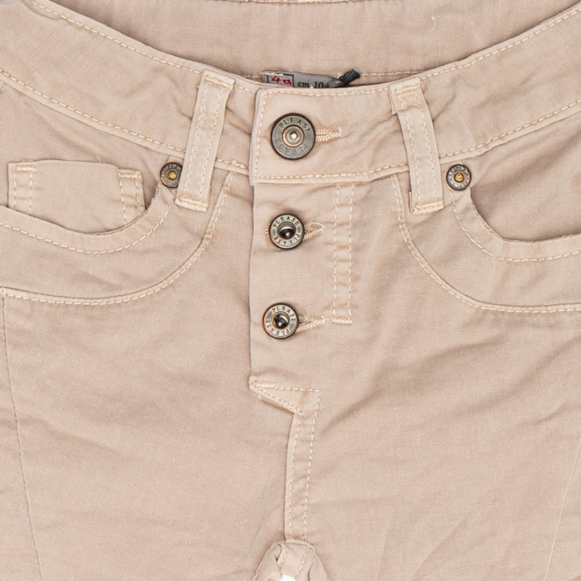 Pantalone in cotone ecru, vestibilità baggy Please  vista2
