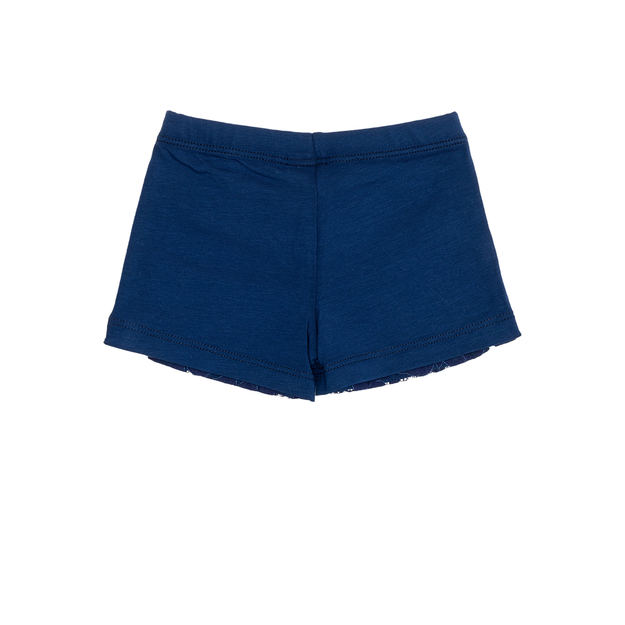 Shortino in pizzo blu con bande laterali lurex Please  vista1