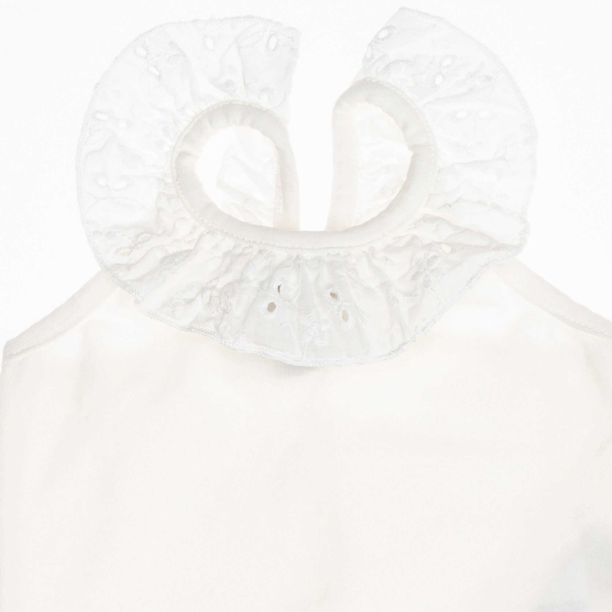 Body bianco con coletto in sangallo Please  vista2