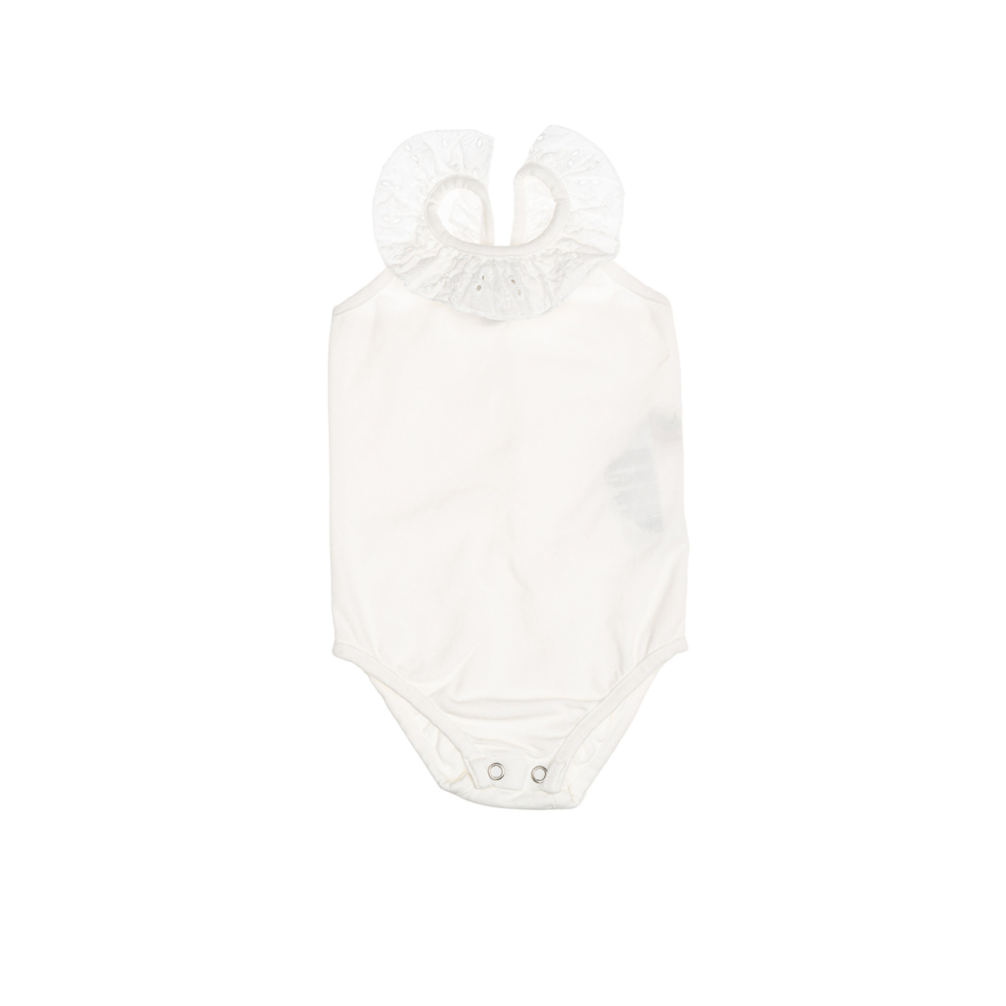 Body bianco con coletto in sangallo Please  vista0