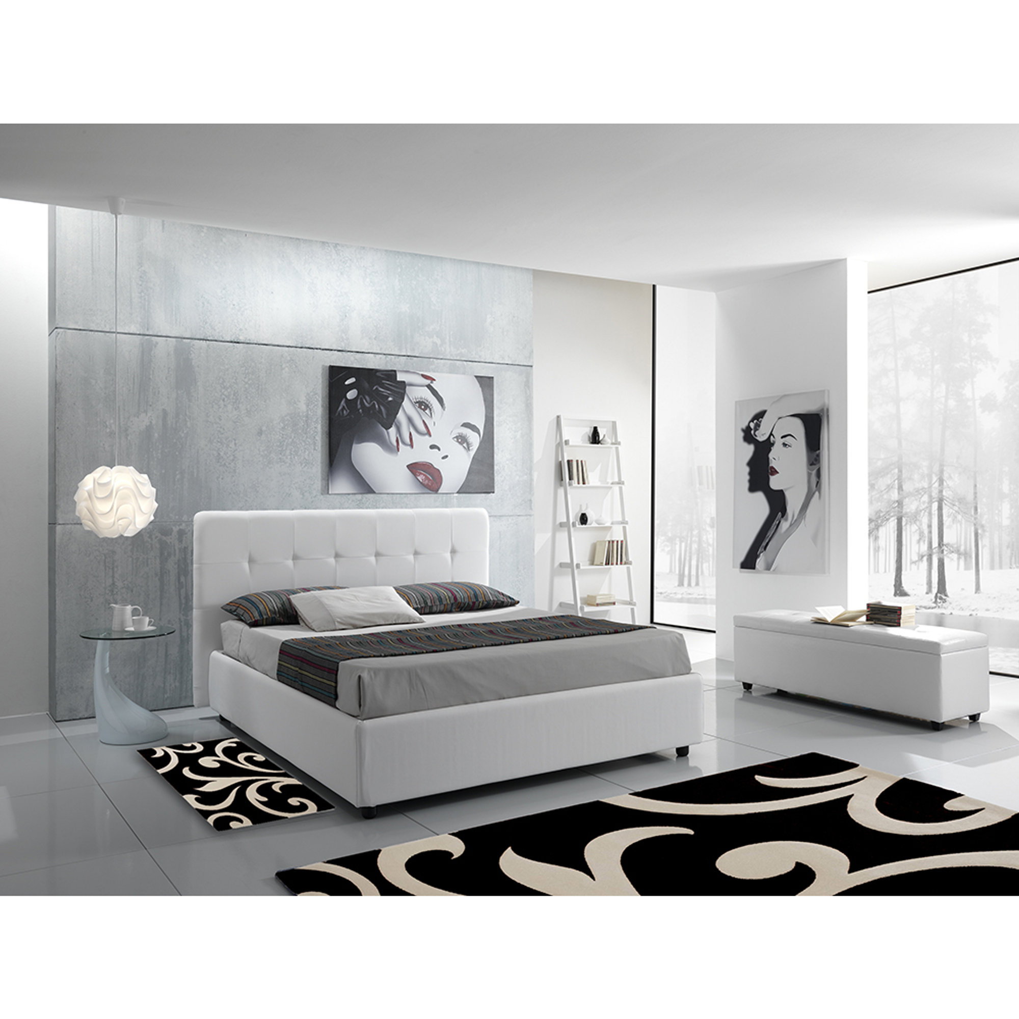 Tappeto bagno/scendiletto Damasko, nero Bath & Design vista2