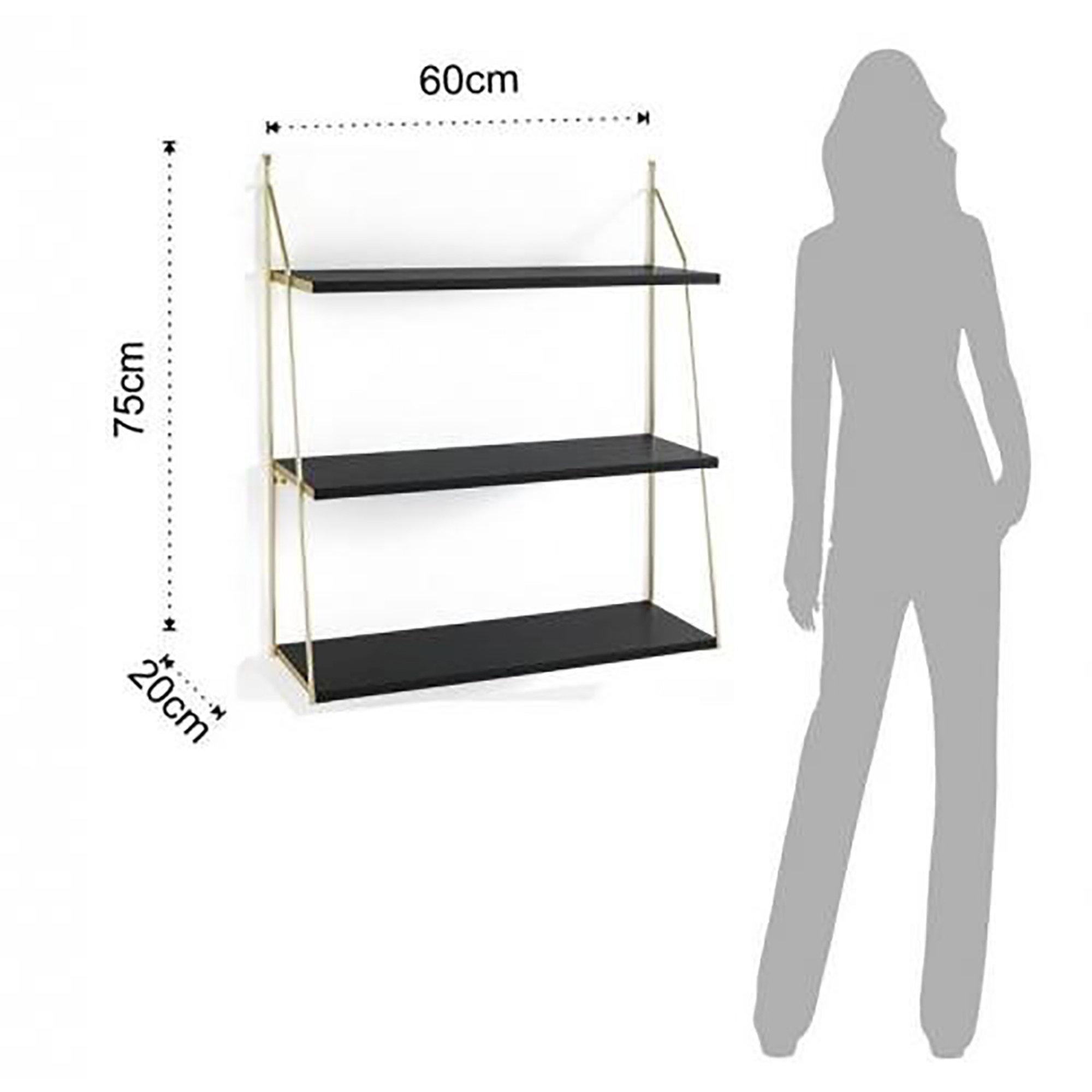 Mensola da parete FAST BIG, nero Bath & Design vista2
