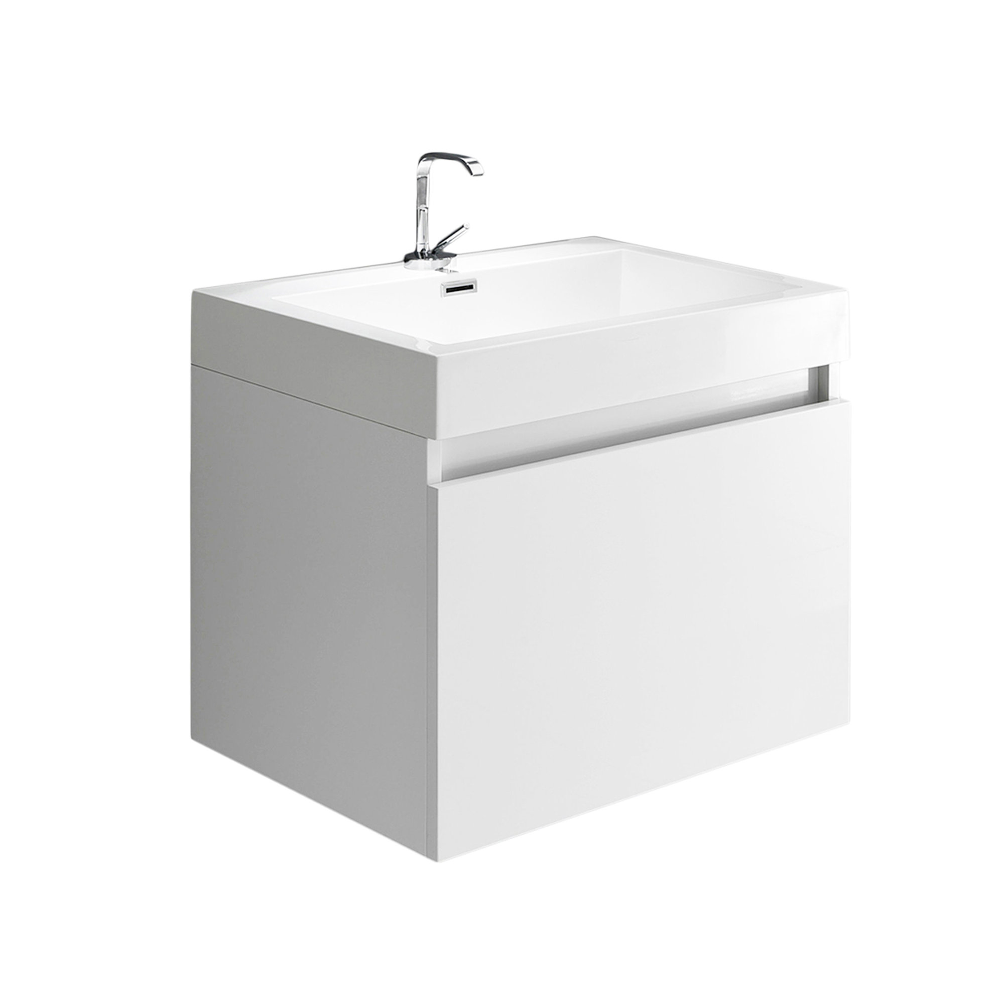 Base sospesa 60x48x54, laccato bianco lucido Bath & Design vista0