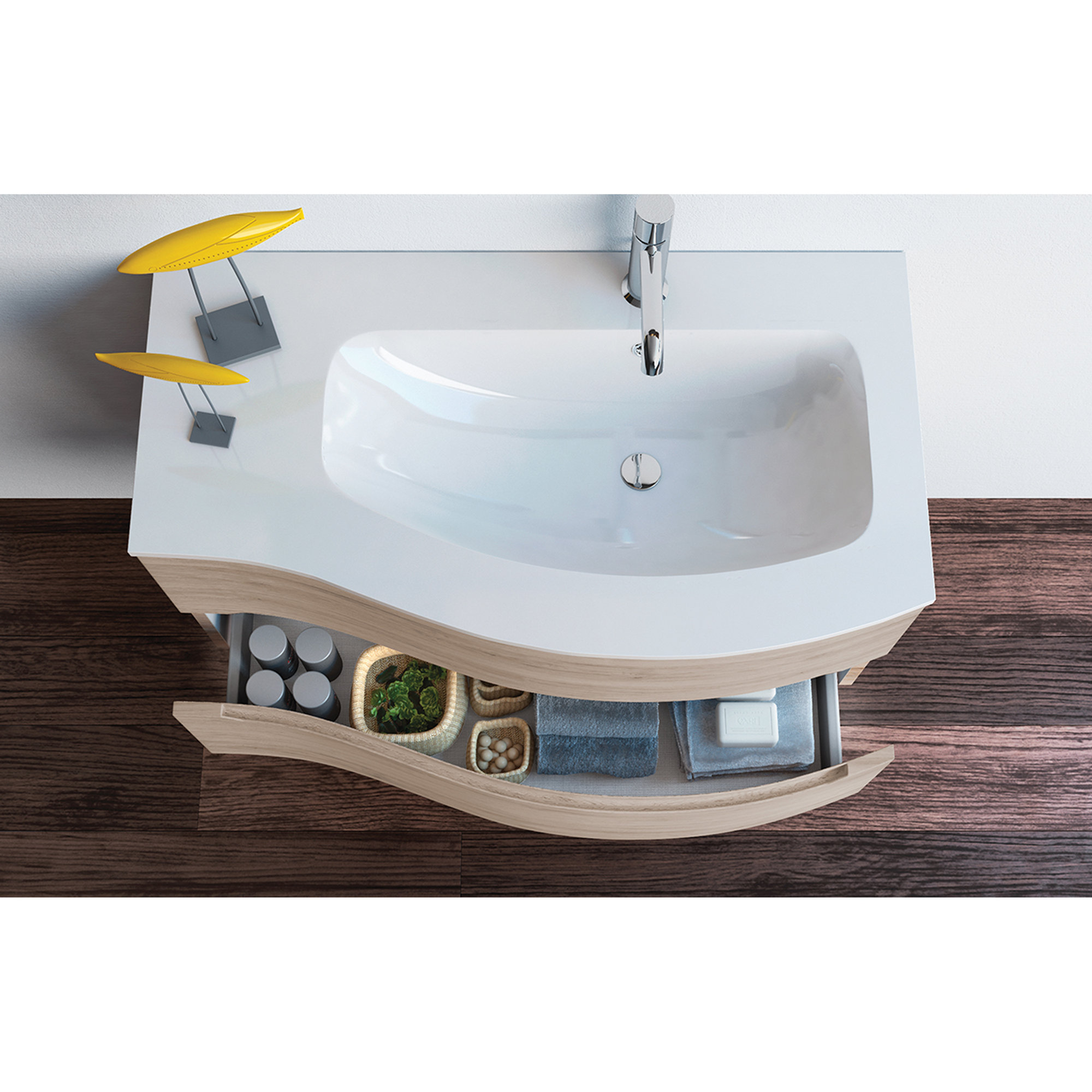 Mobile bagno SURF dx90, rovere Bath & Design vista3