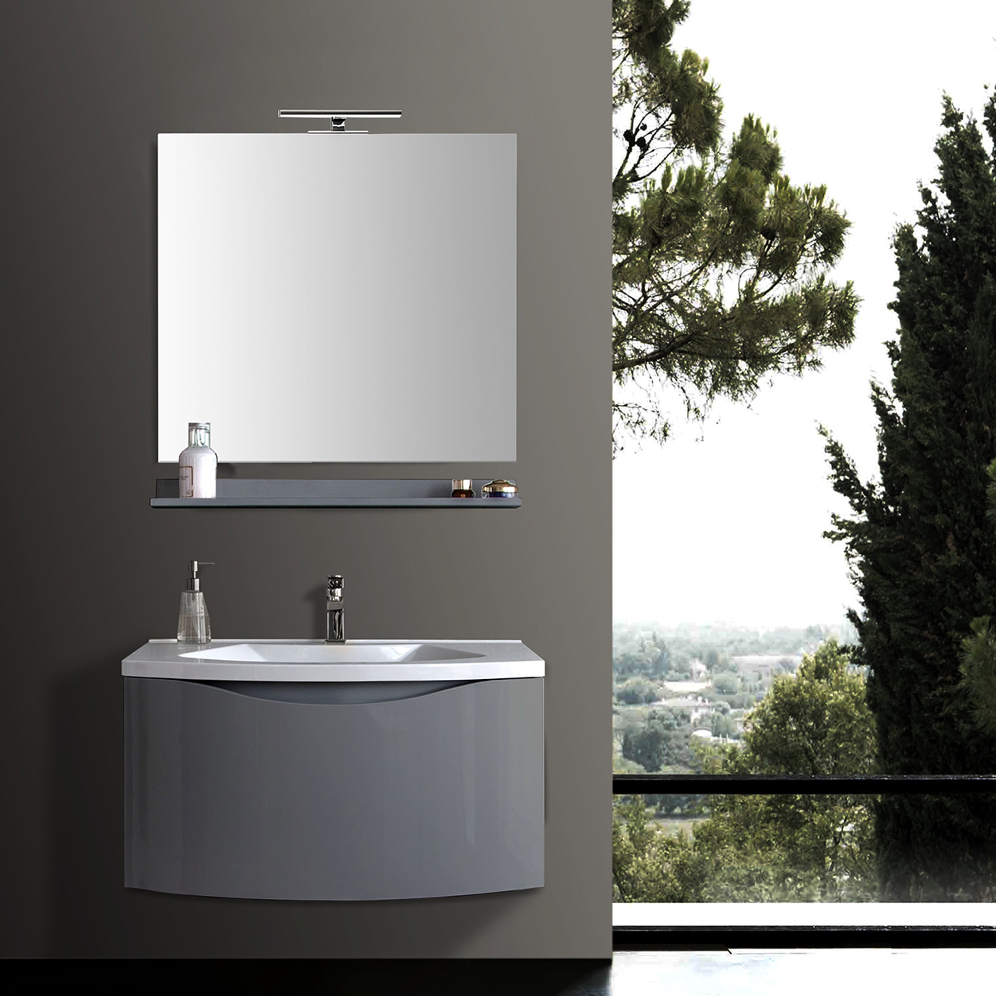 Mensola in metallo, nero Bath & Design vista2