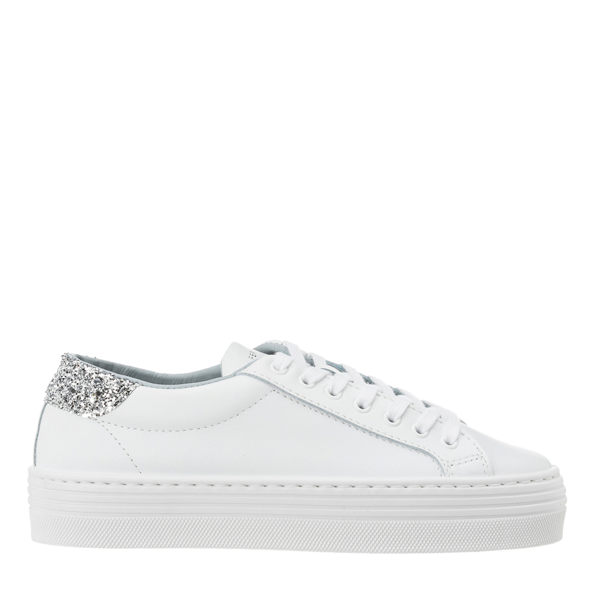 Sneakers platform con glitter argento Chiara Ferragni  vista0