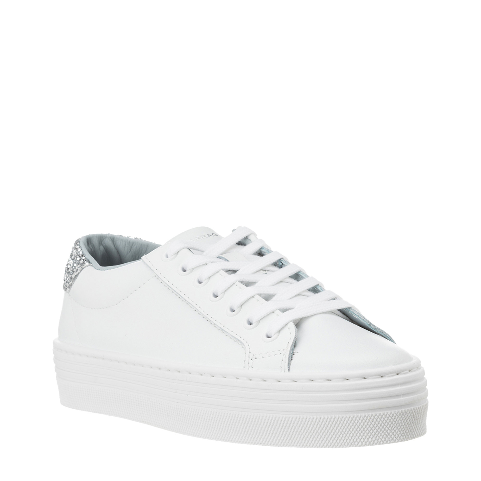 Sneakers platform con glitter argento Chiara Ferragni  vista1