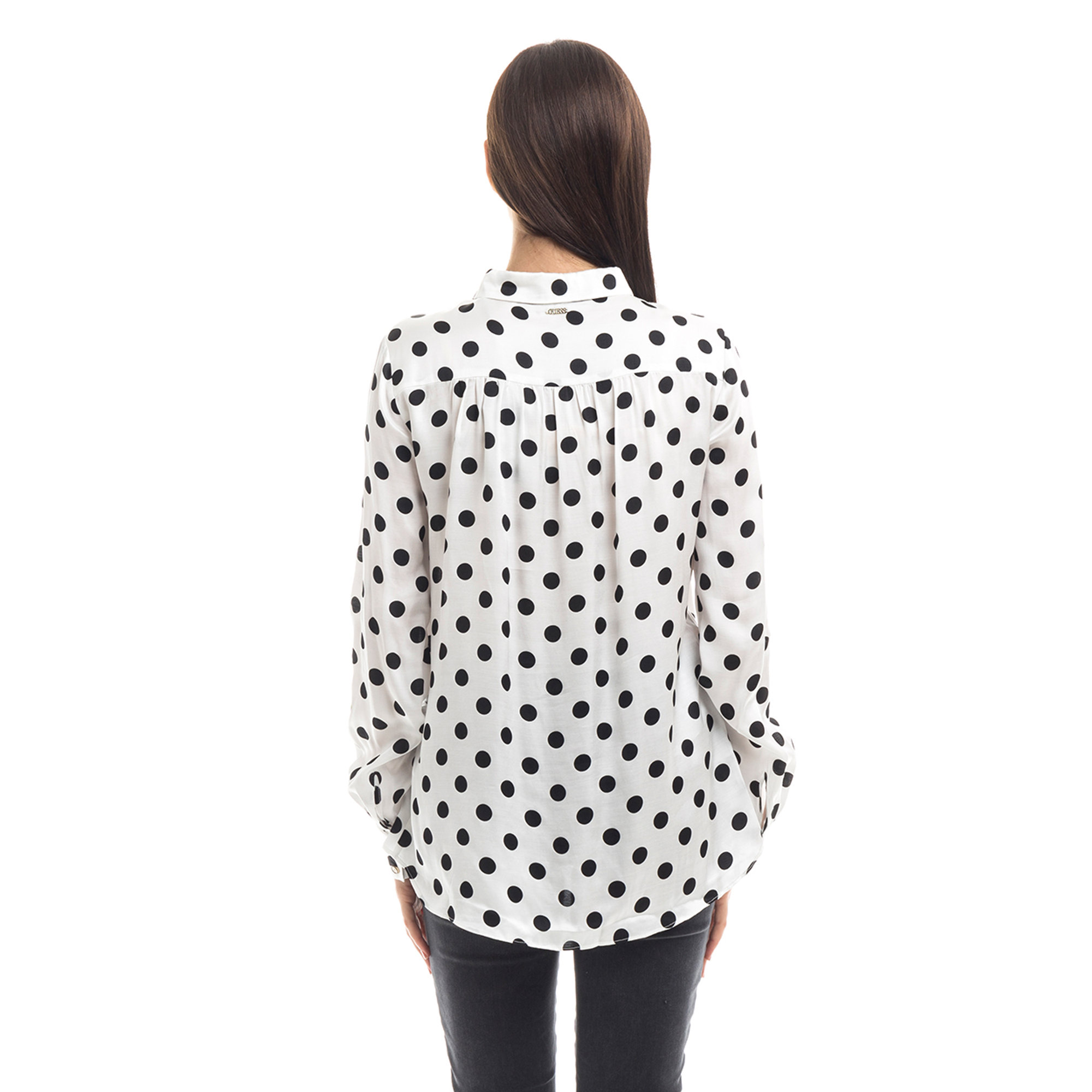 Camicia a pois bianca e nera Guess  vista3