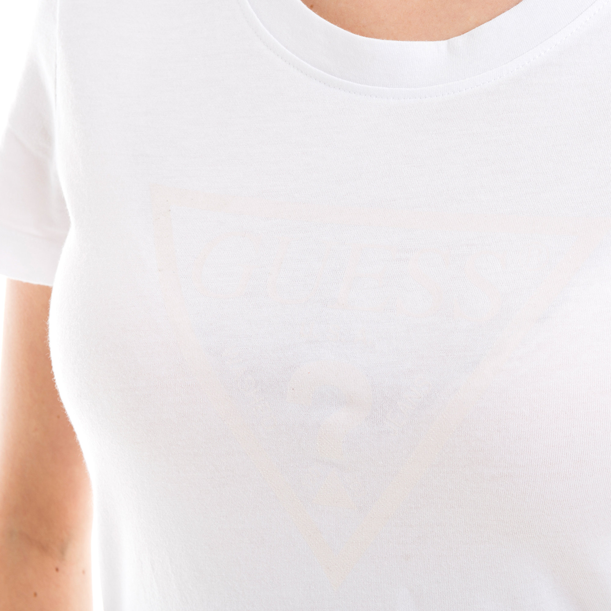 T-shirt girocollo con logo bianca Guess  vista2