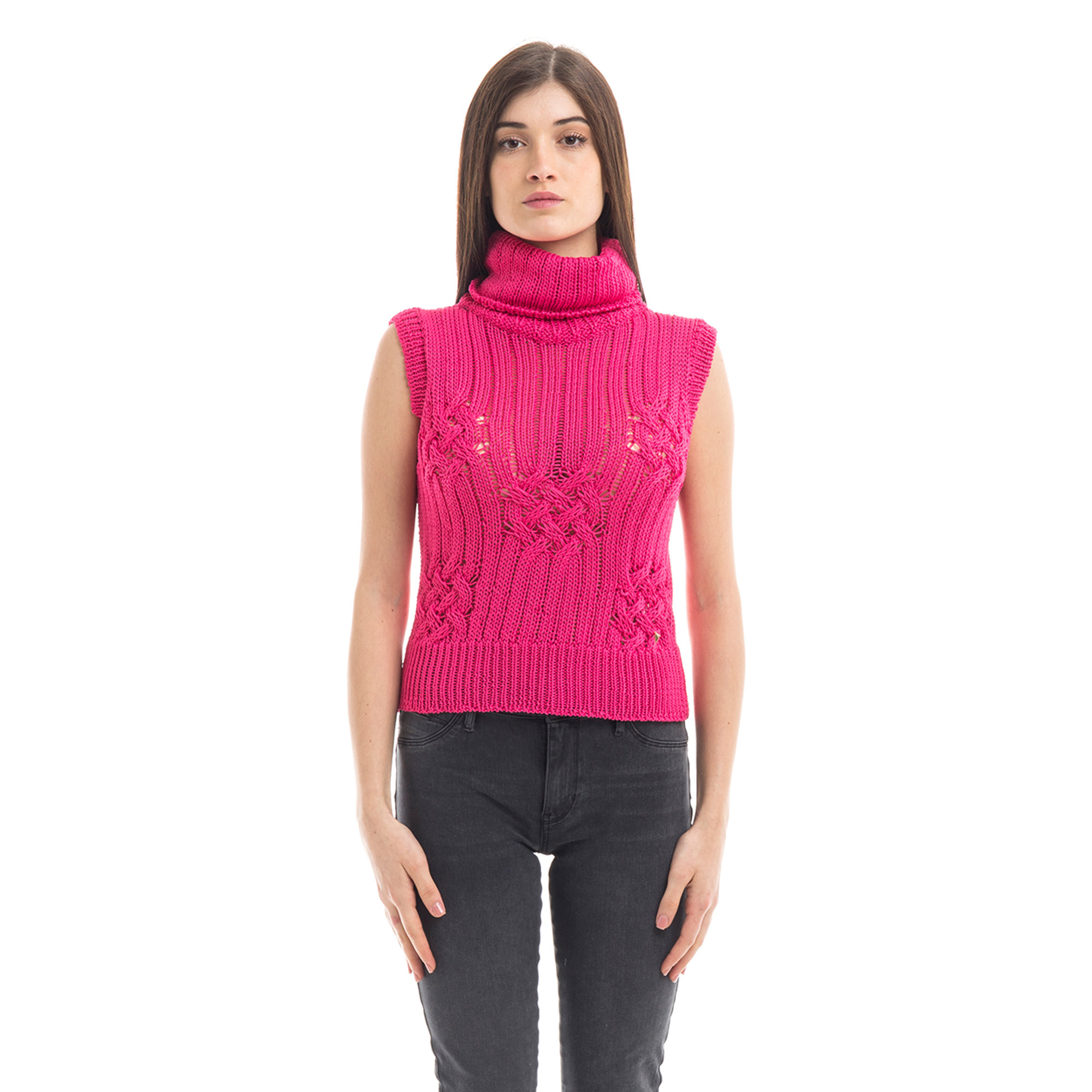 Top lavorato a maglia fucsia Guess  vista0