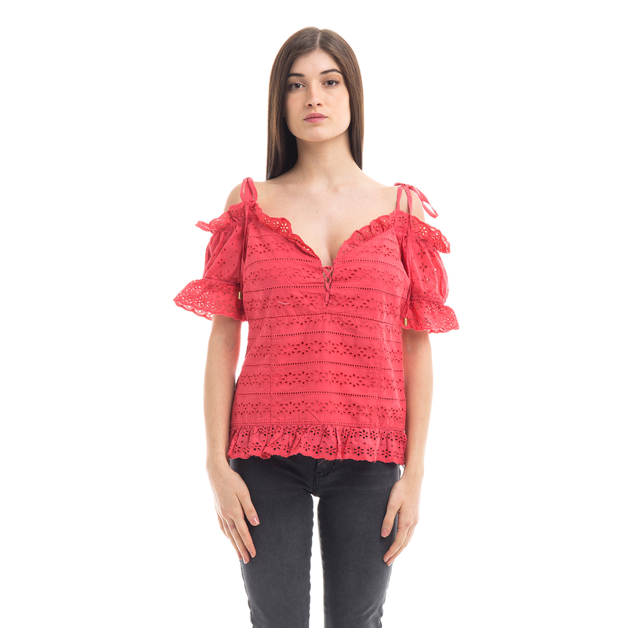Top in sangallo fucsia Guess  vista0