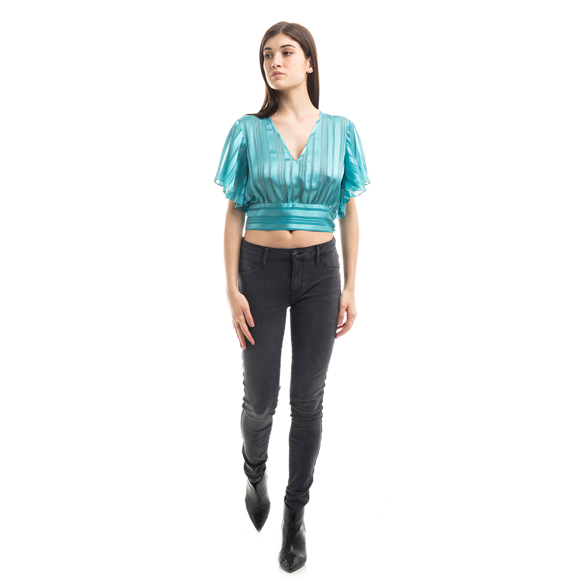 Blusa con fiocco sul retro verde marino Guess  vista1