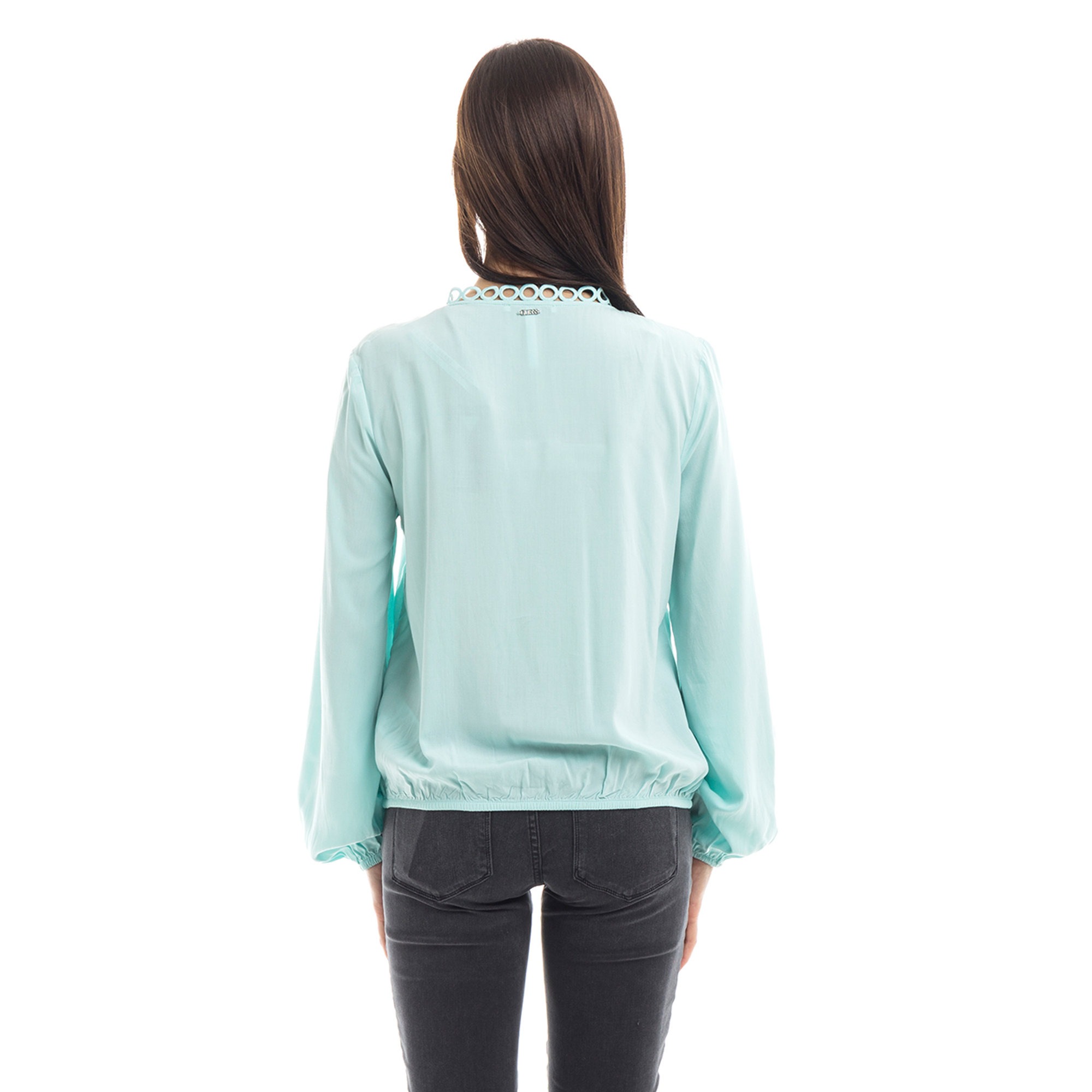 Camicia con passamaneria verde acqua Guess  vista3