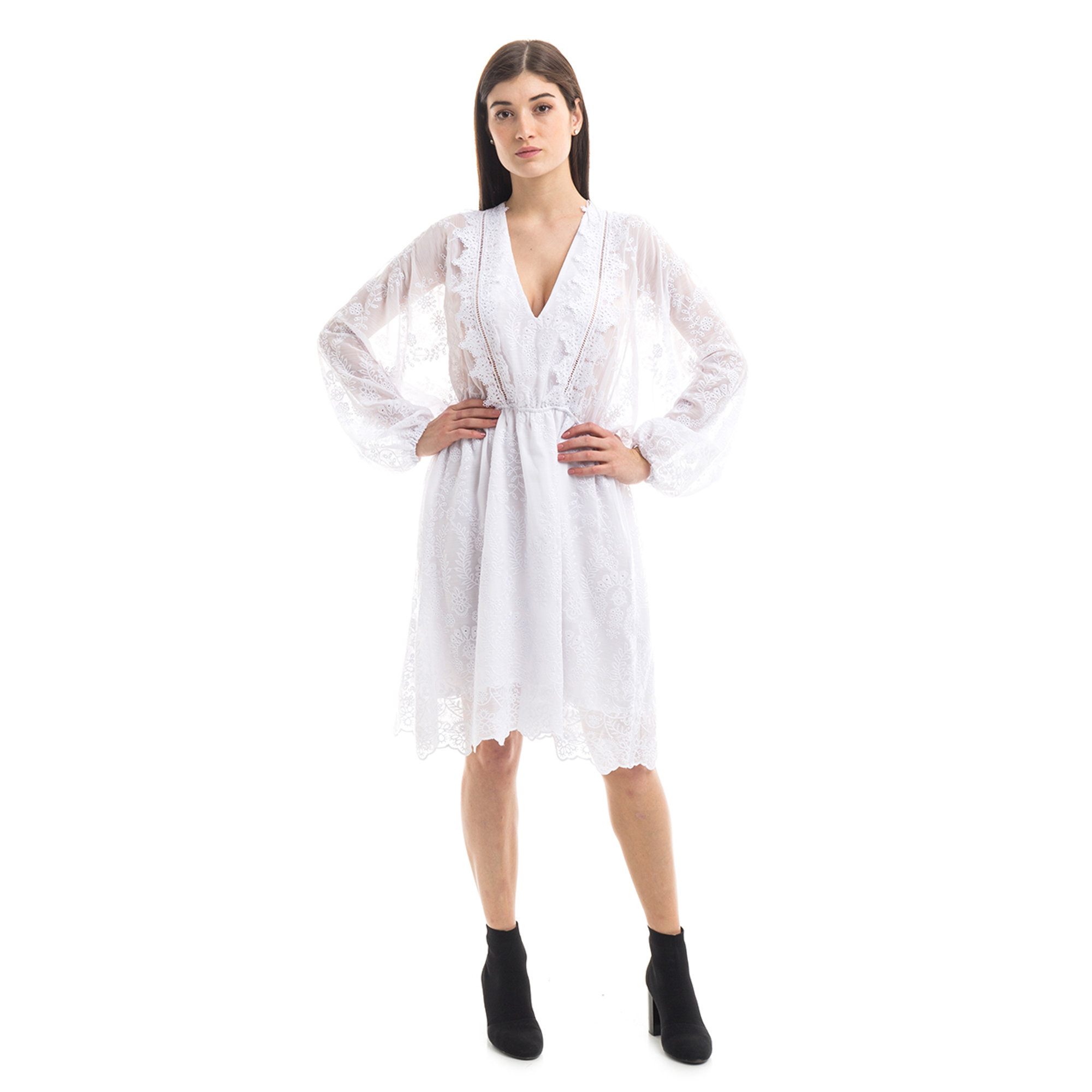 Abito ricamo sangallo bianco Guess  vista2