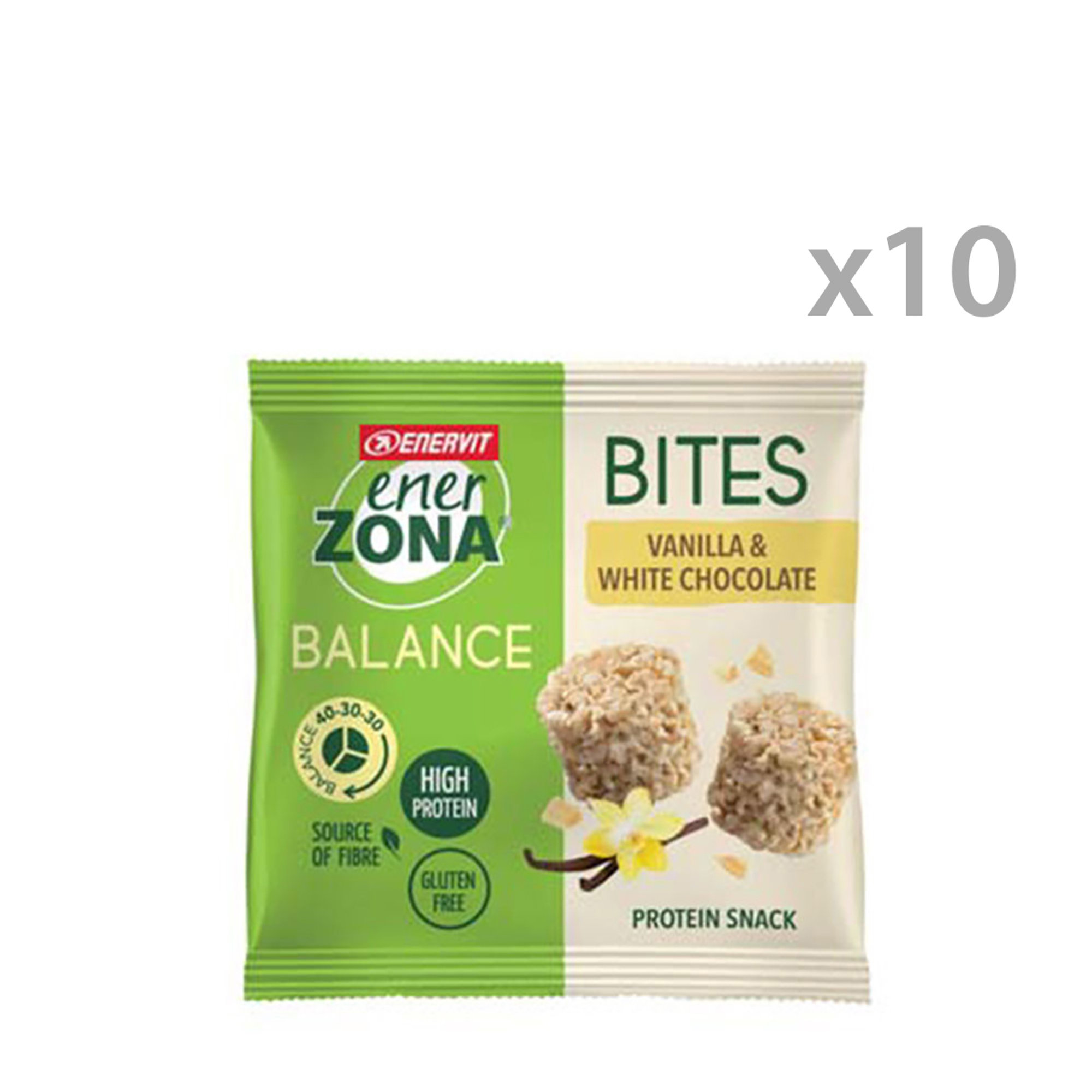 Astuccio da 10 minipack - Bites Vaniglia e Cioccolato bianco Enervit vista0